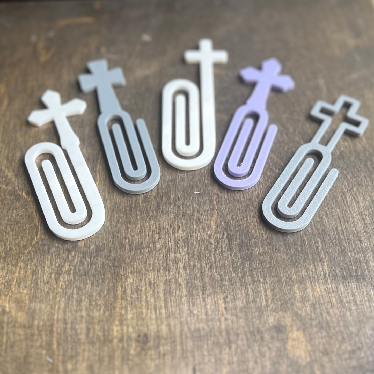 3D Printed Cross Bookmark & Paperclip Bundle - Elegant Religious Gift Set for Book Lovers