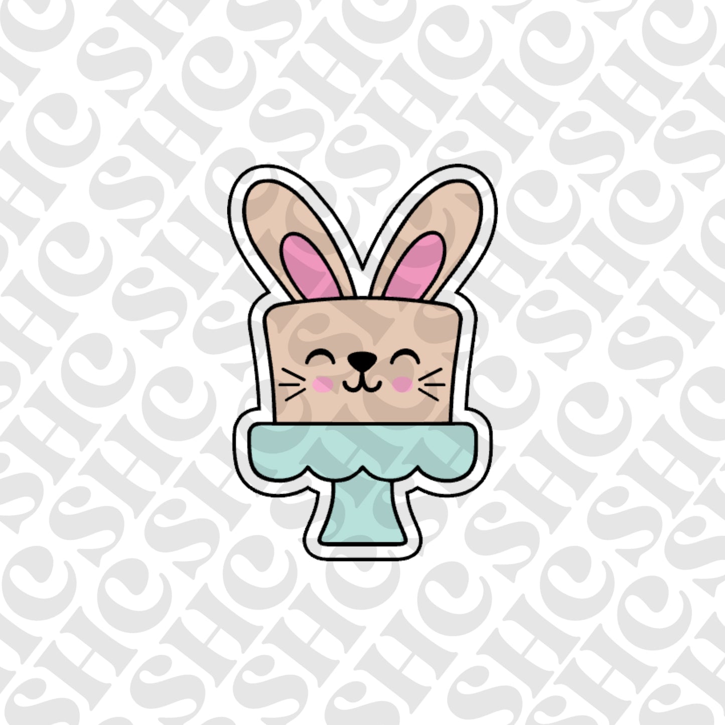 DONE TO ORDER: Bunny Cake Cookie Cutter/Fondant Stamp/Embosser