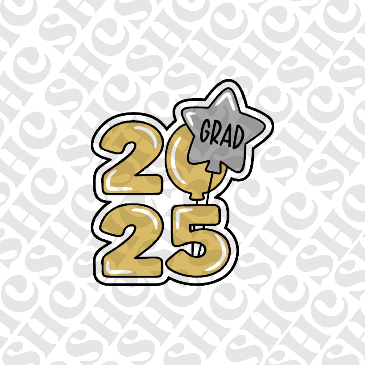 DONE TO ORDER: 2025 Graduation Balloon Cookie Cutter/Fondant Stamp/Embosser