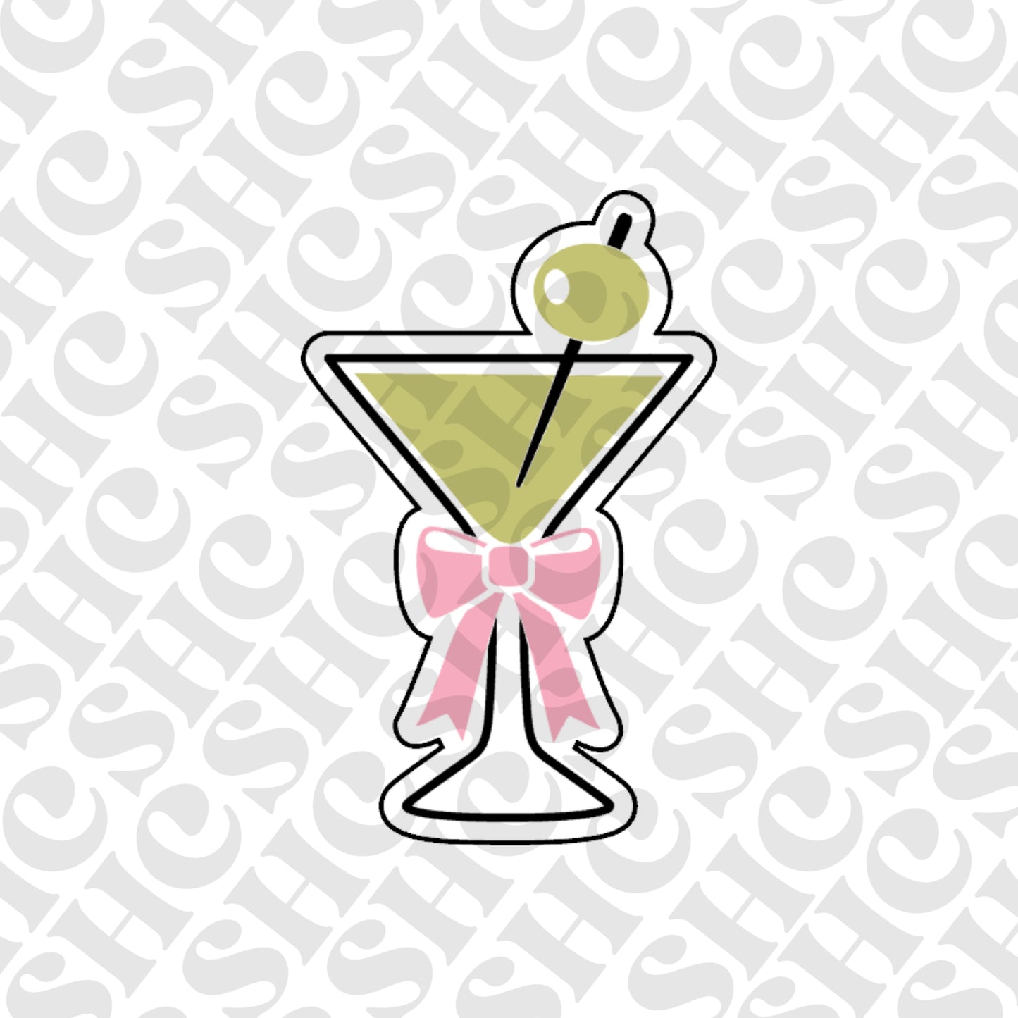 Martini Glass Cookie Cutter – Cocktail Party , Girls' Night, Bachelorette Vibes| Stamp & Embosser Options