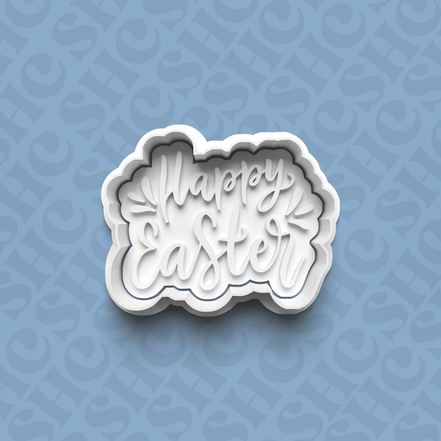 DONE TO ORDER: 'Happy Easter' Cookie Cutter + Fondant Stamp Set 2