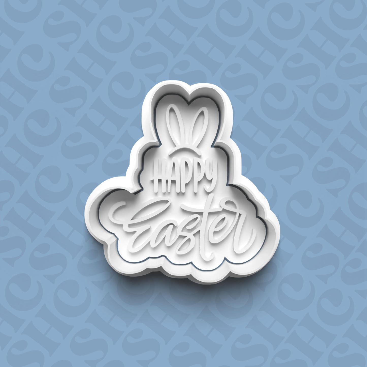 DONE TO ORDER: 'Happy Easter' Cookie Cutter + Fondant Stamp Set 4