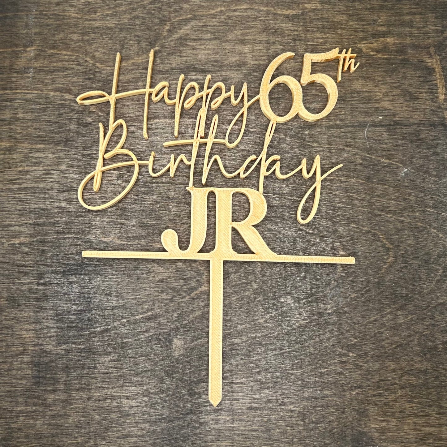 Custom Single Layer Cake Topper w/Bar (3 Lines-Text Only)