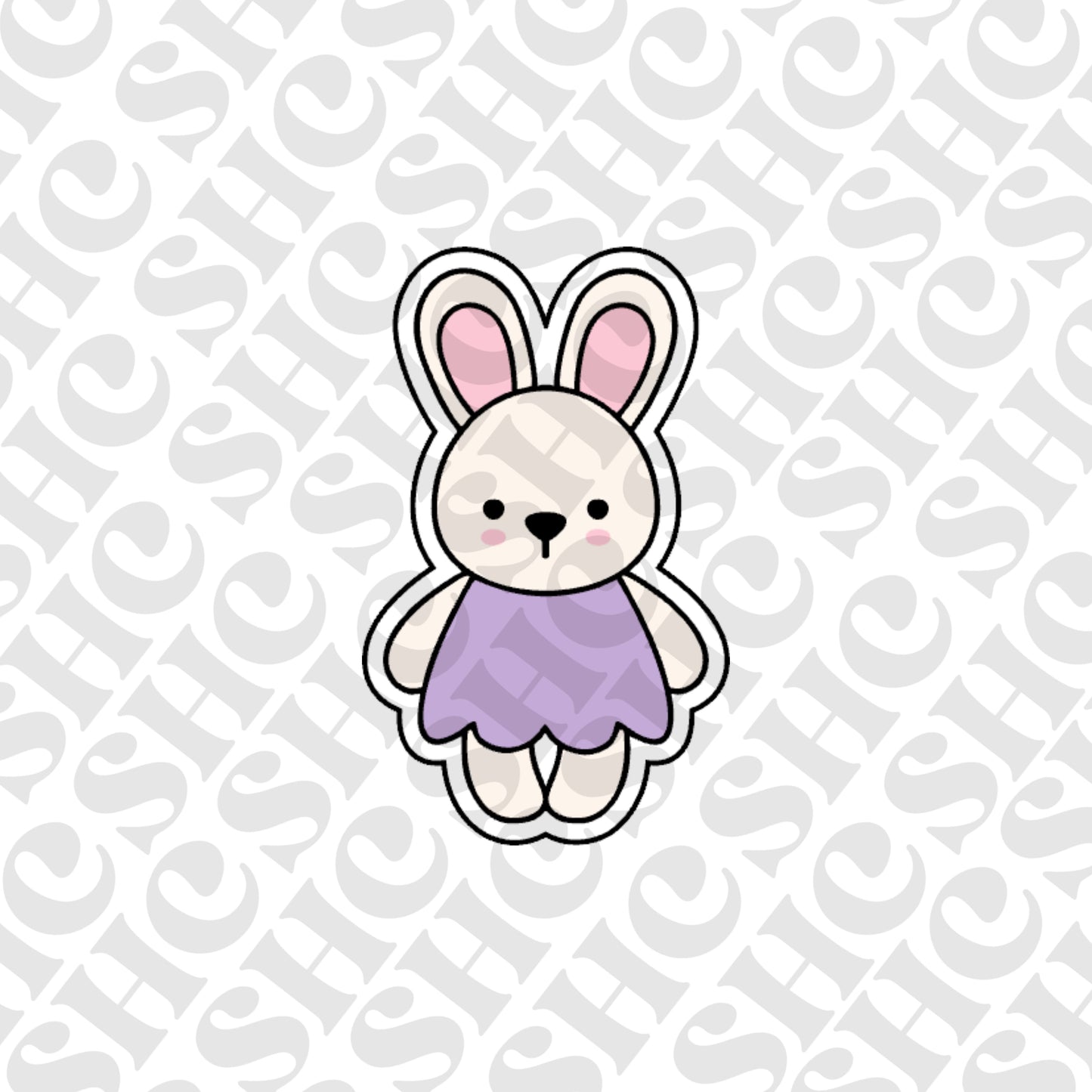 DONE TO ORDER: Girl Bunny Cookie Cutter/Fondant Stamp/Embosser - SHCreations