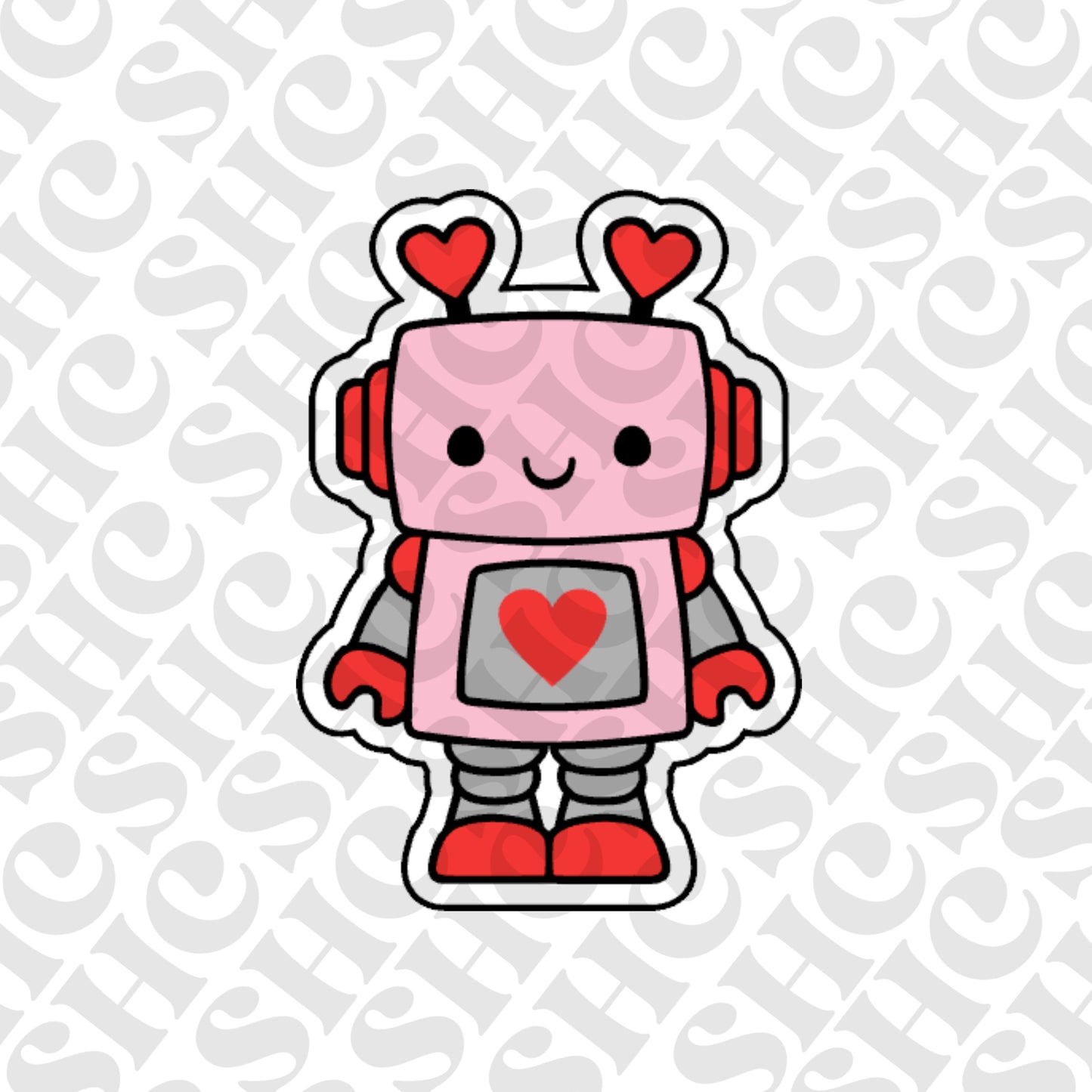 DONE TO ORDER: Robot w/Heart Cookie Cutter + Fondant Embosser - SHCreations