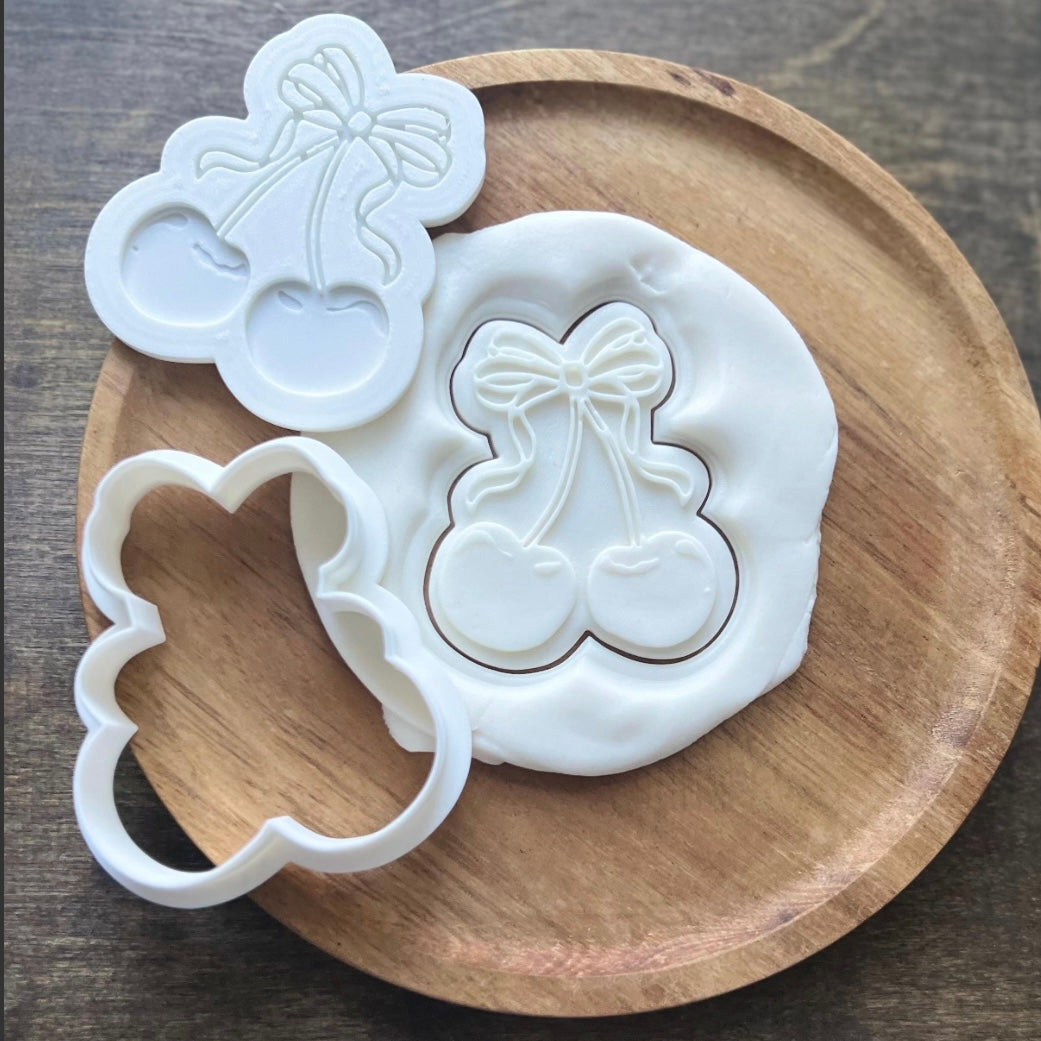 DONE TO ORDER: Cherry Fondant Embosser + Cookie Cutter - SHCreations