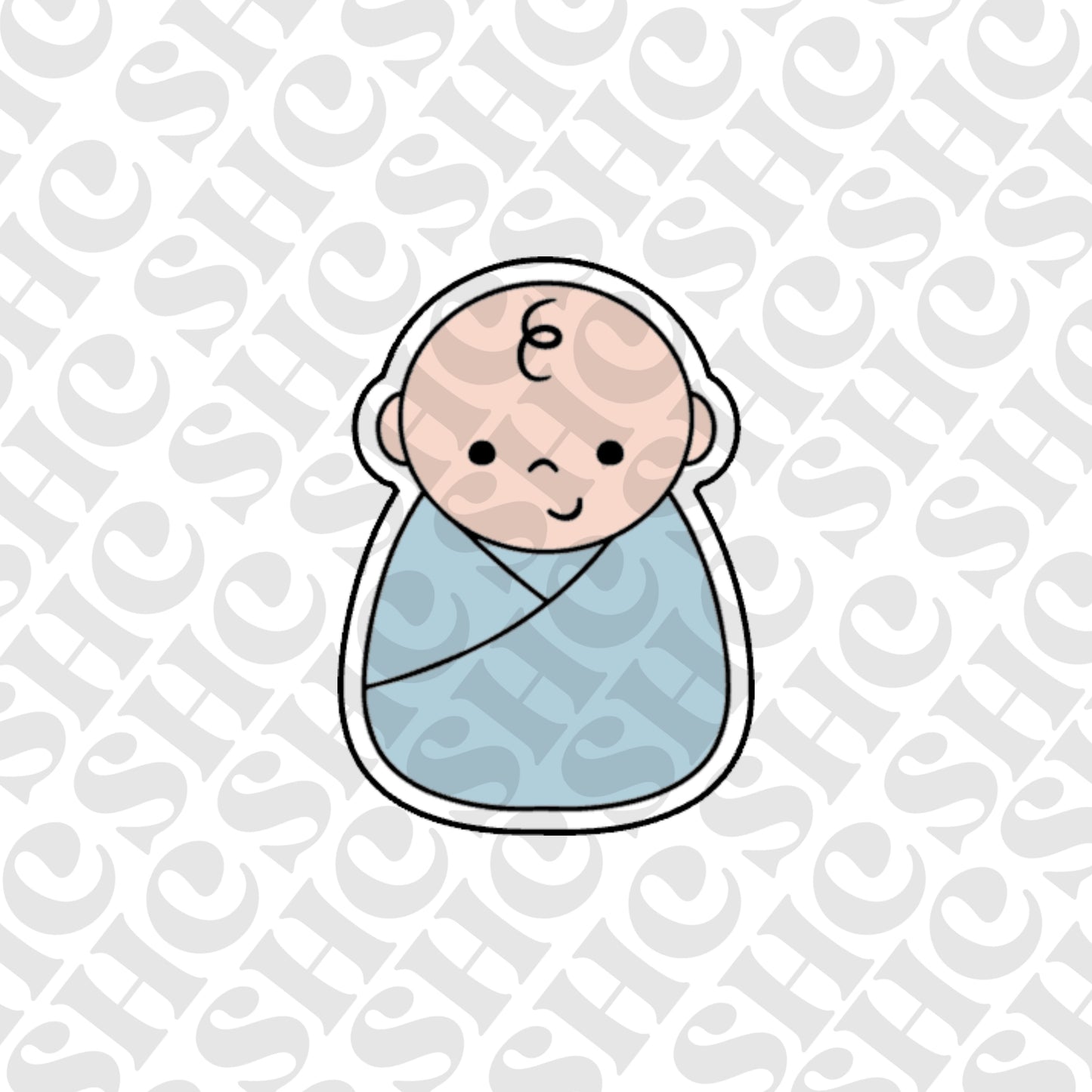 DONE TO ORDER: Baby Boy Swaddle Cookie Cutter/Fondant Stamp/Embosser - SHCreations