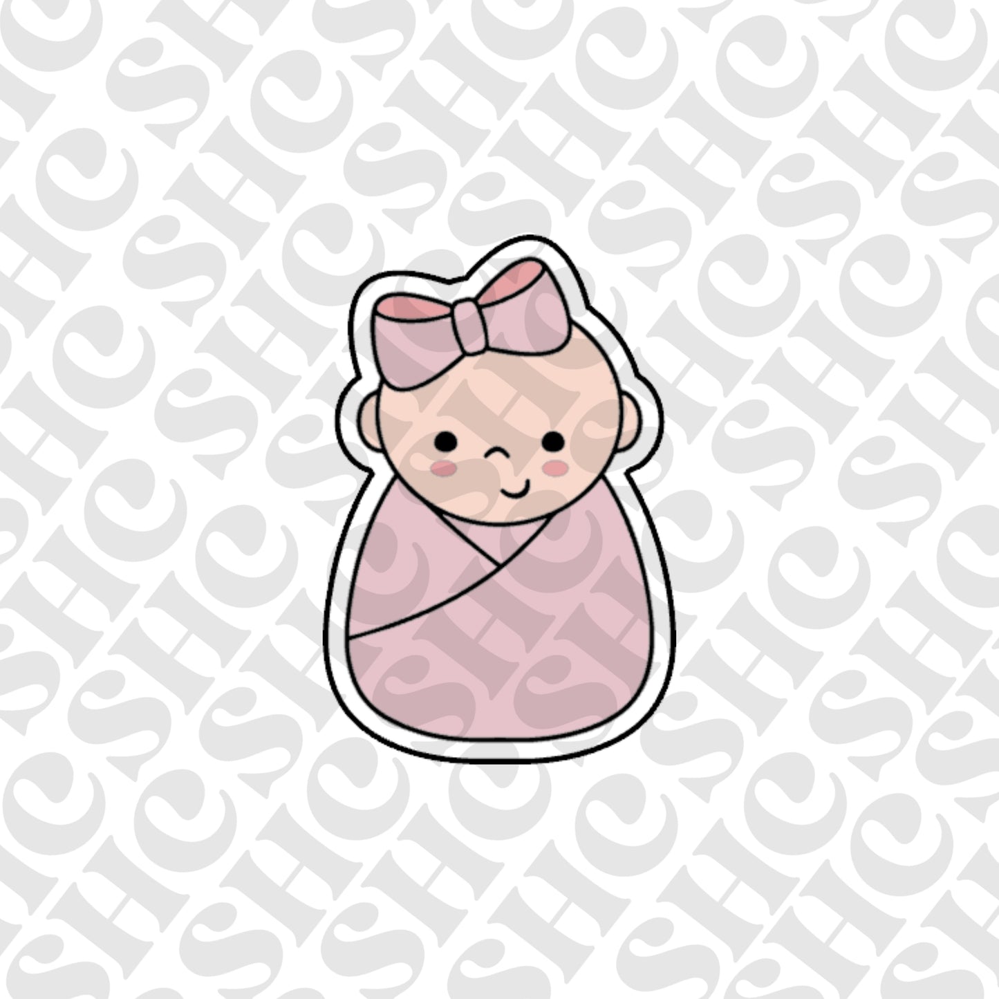 DONE TO ORDER: Baby Girl Swaddle Cookie Cutter/Fondant Stamp/Embosser - SHCreations