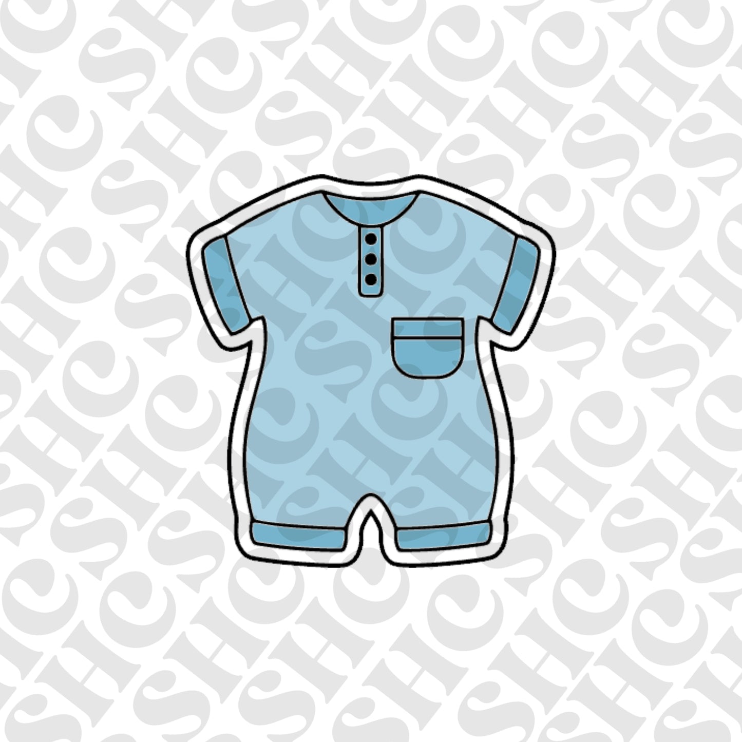DONE TO ORDER: Boy Romper Cookie Cutter/Fondant Stamp/Embosser - SHCreations