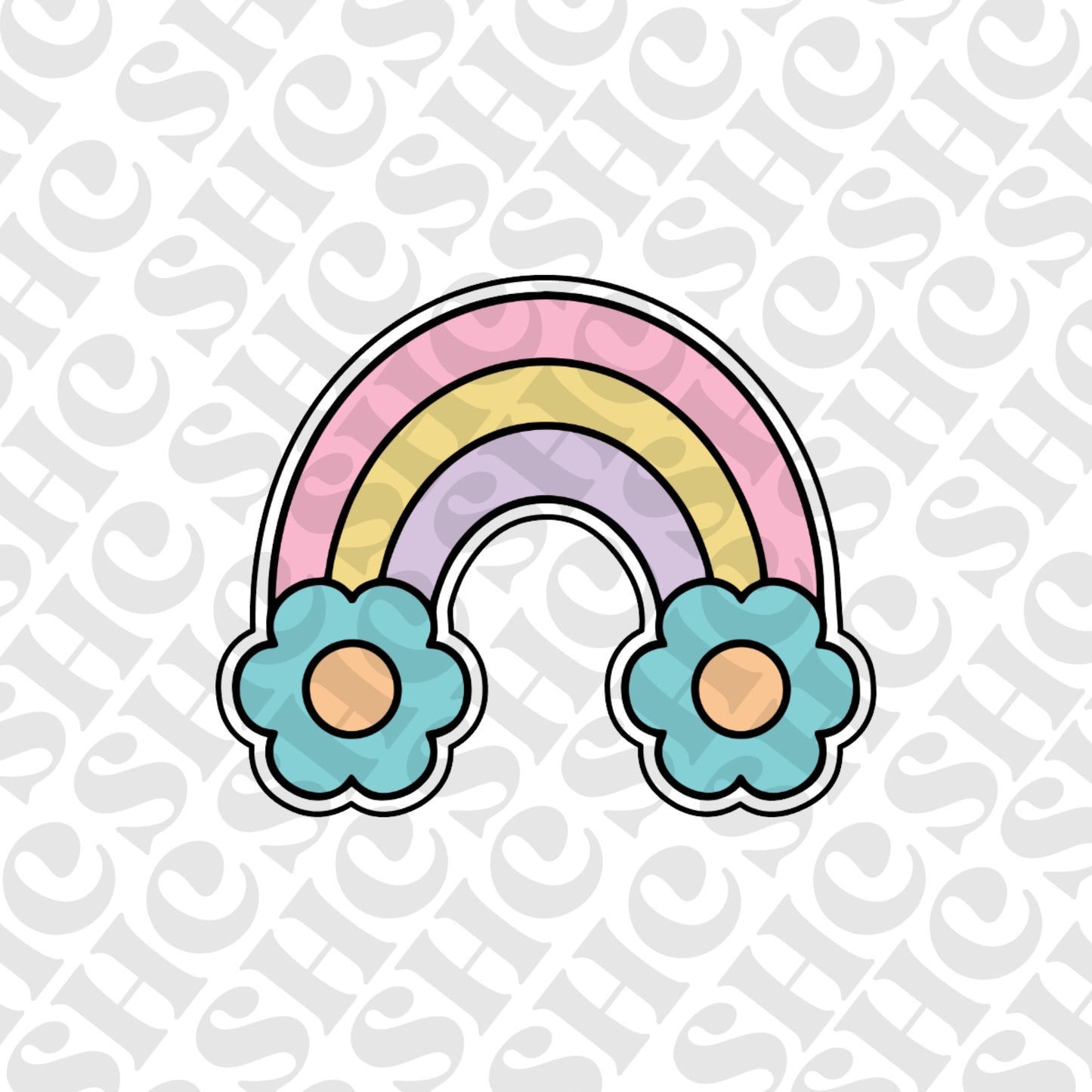 DONE TO ORDER: Flower Rainbow Cookie Cutter/Fondant Stamp - SHCreations