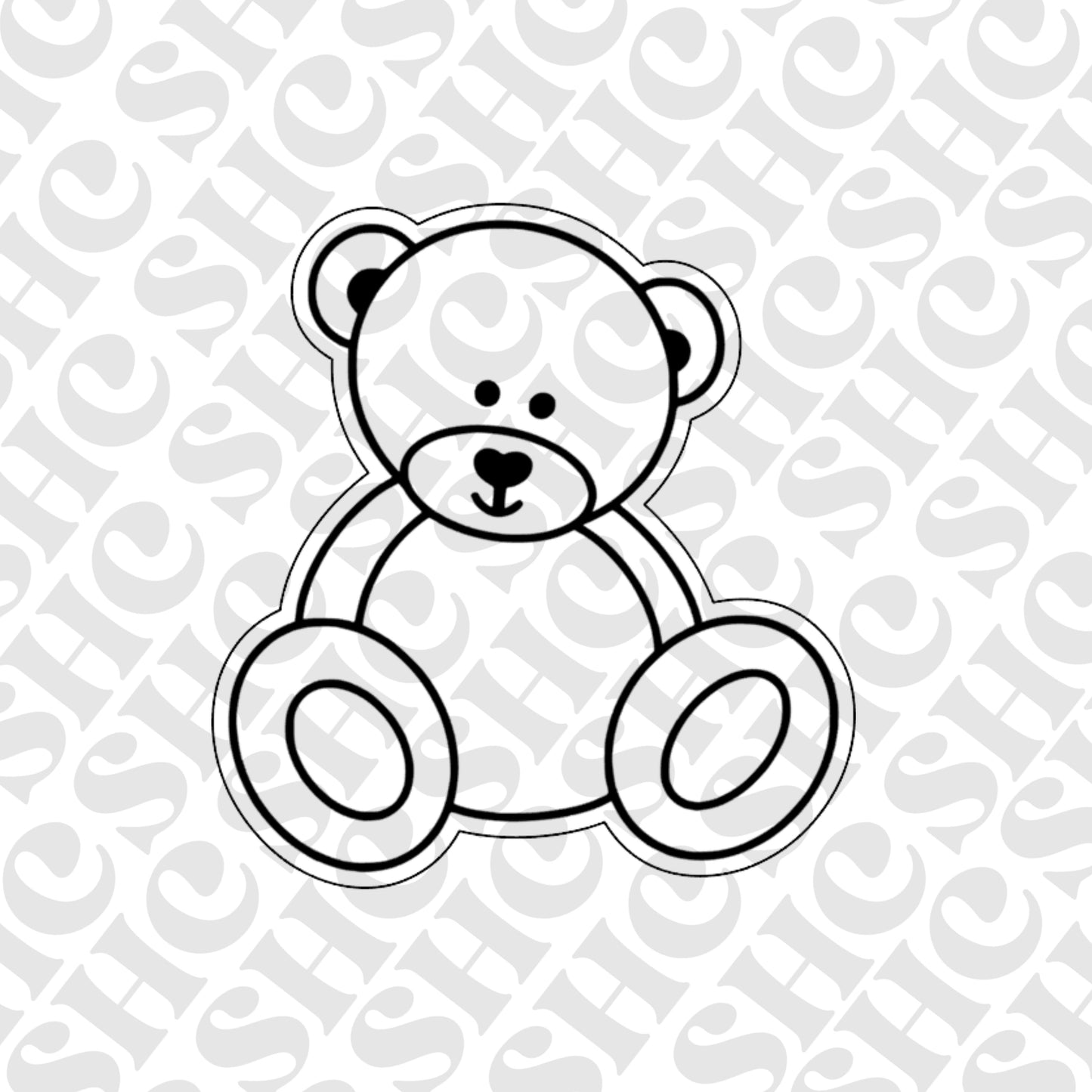 DONE TO ORDER: Sitting Teddy Bear Cookie Cutter/Fondant Stamp - SHCreations