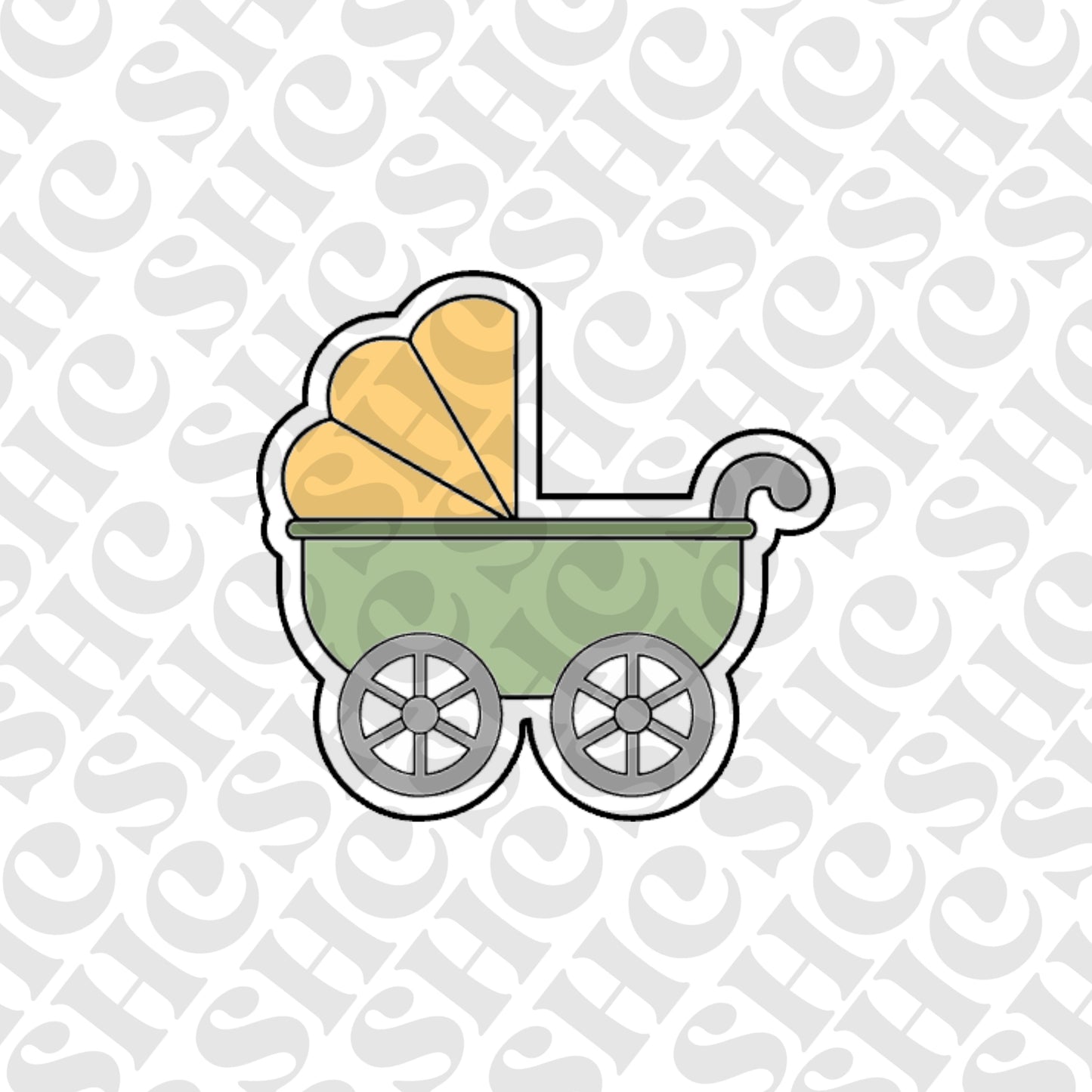 DONE TO ORDER: Stroller Cookie Cutter/Fondant Stamp/Embosser - SHCreations