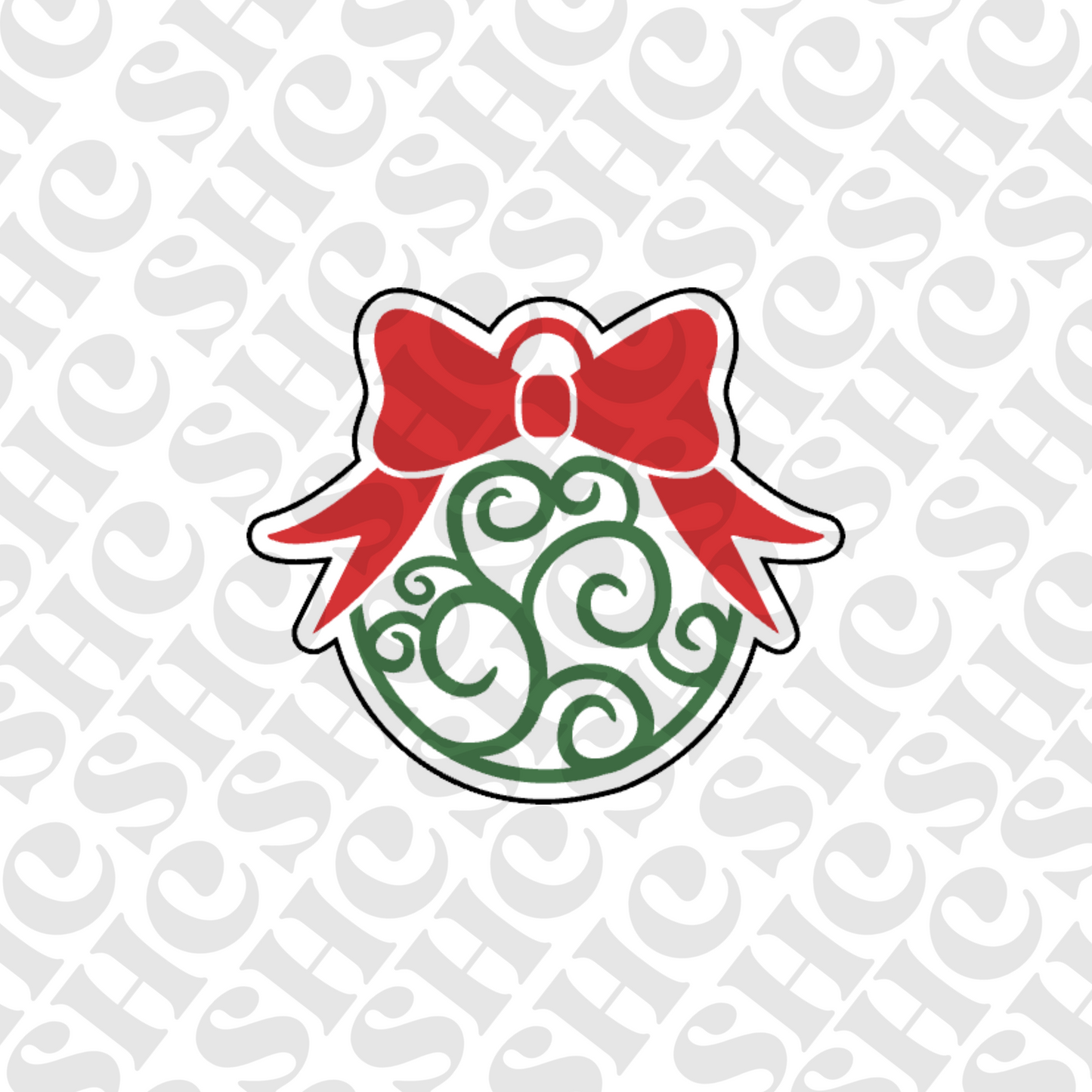 DONE TO ORDER: Swirly Ornament w/Bow Cookie Cutter + Fondant Embosser - SHCreations