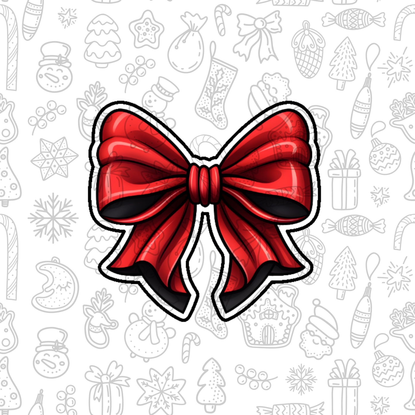 DONE TO ORDER: Christmas Bow 2 Cookie Cutter - SHCreations