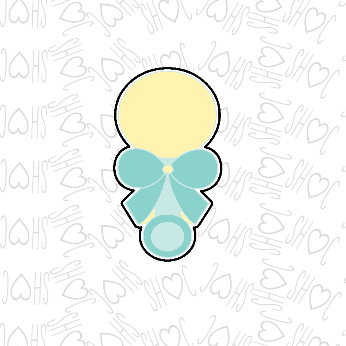 DONE TO ORDER: Rattle w/bow 1 Cookie Cutter - SHCreations