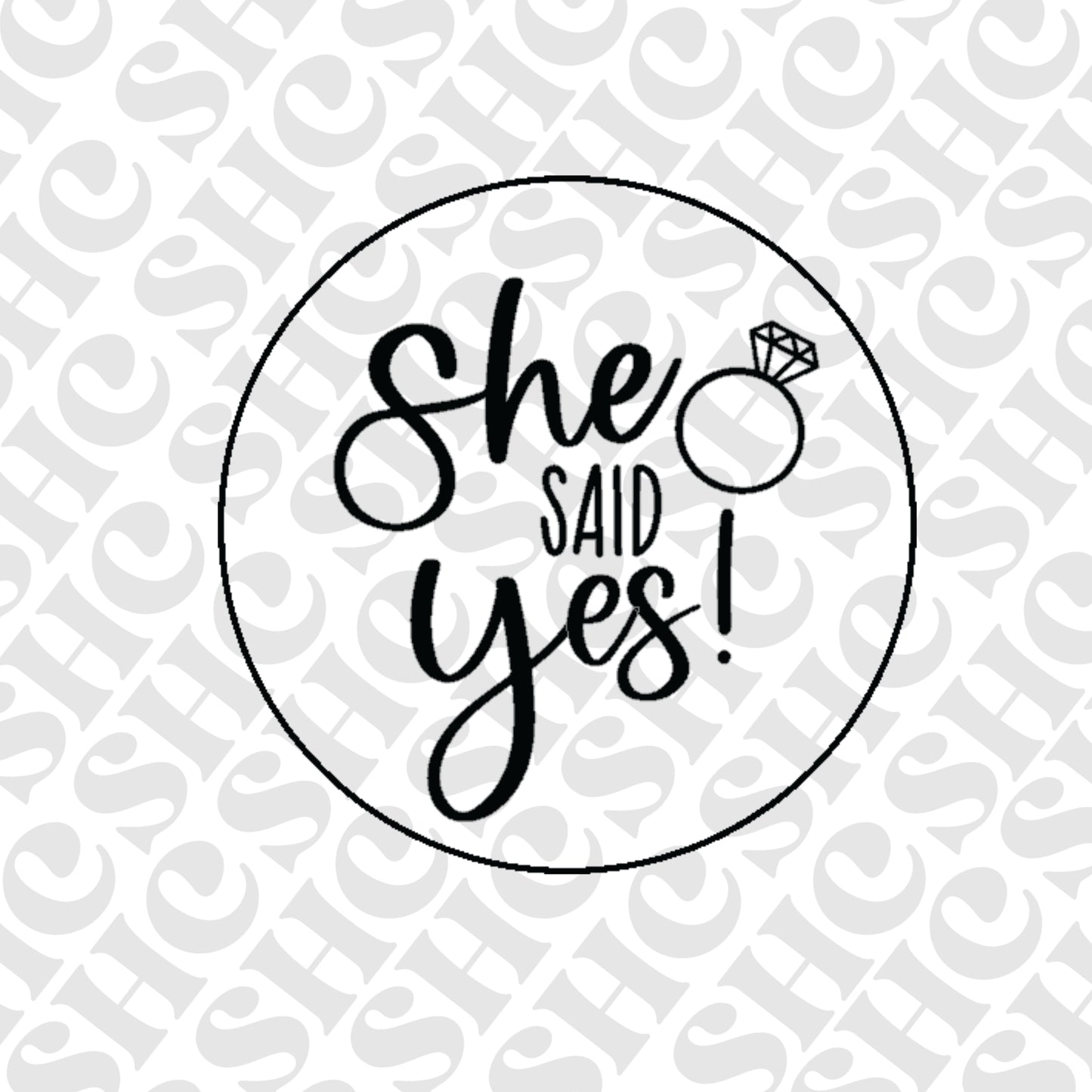 DONE TO ORDER: “she said yes!" Fondant Stamp - SHCreations