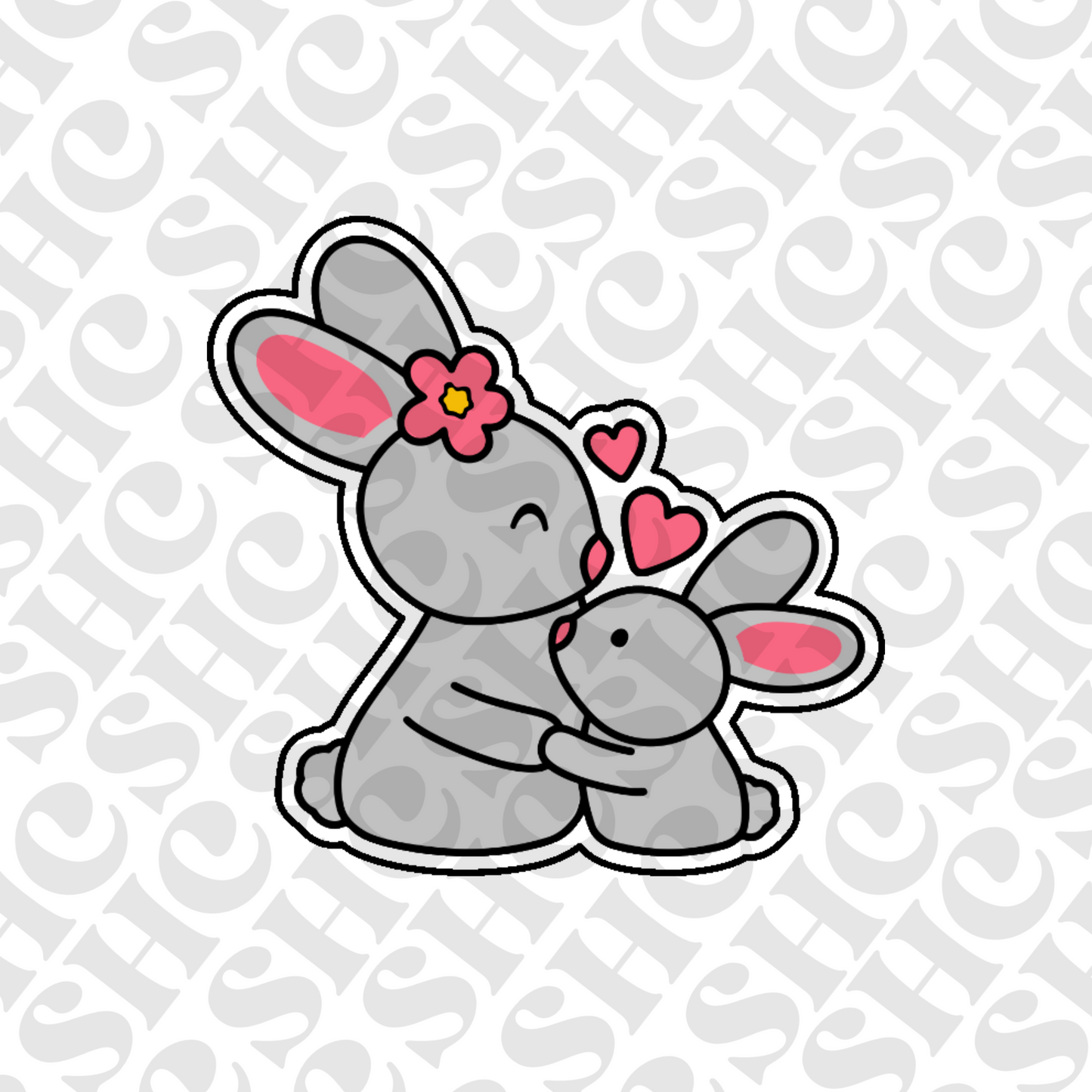 DONE TO ORDER: Mom + Baby Bunny Cookie Cutter - SHCreations