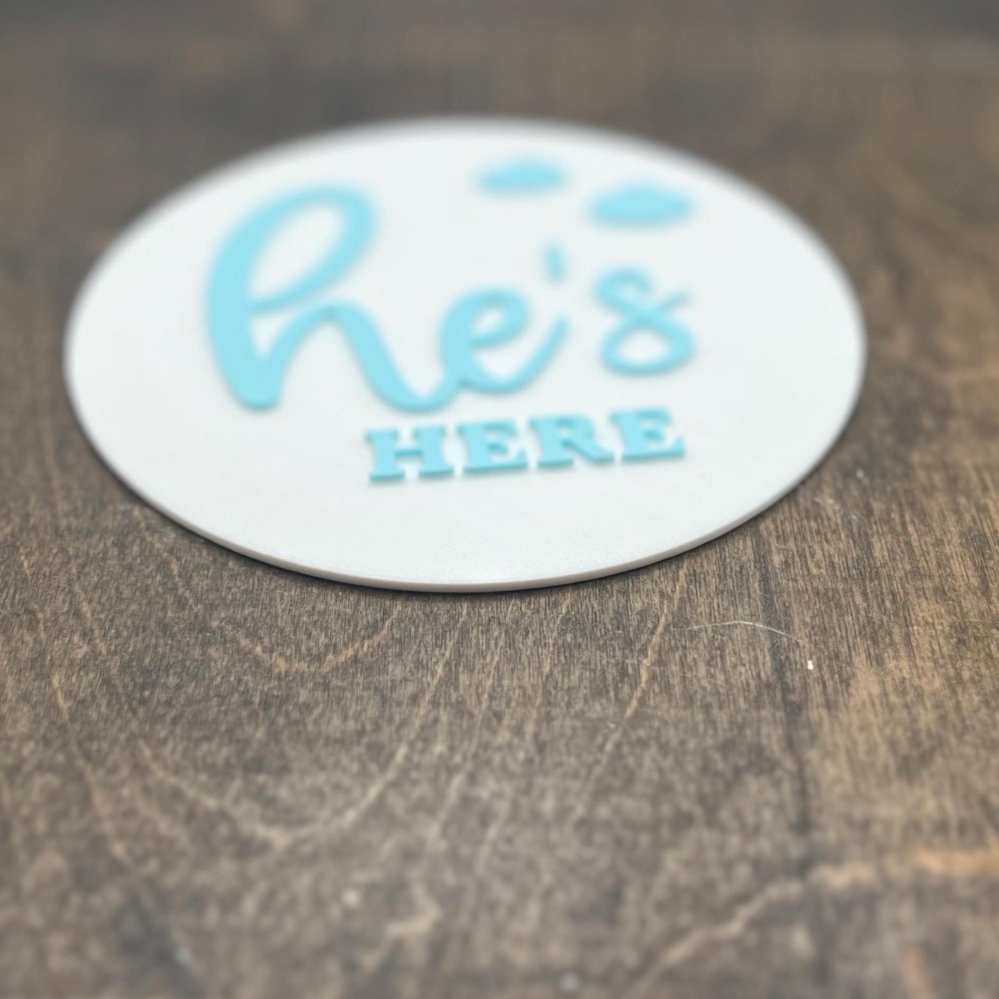 3D Baby announcement plaque, birth announcement stl, he's here stl sign, baby sign, birth plaque, gender reveal, baby, announcement