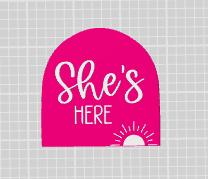 3D Baby announcement plaque, birth announcement stl, she's here stl sign, baby sign, birth plaque, gender reveal, baby, announcement
