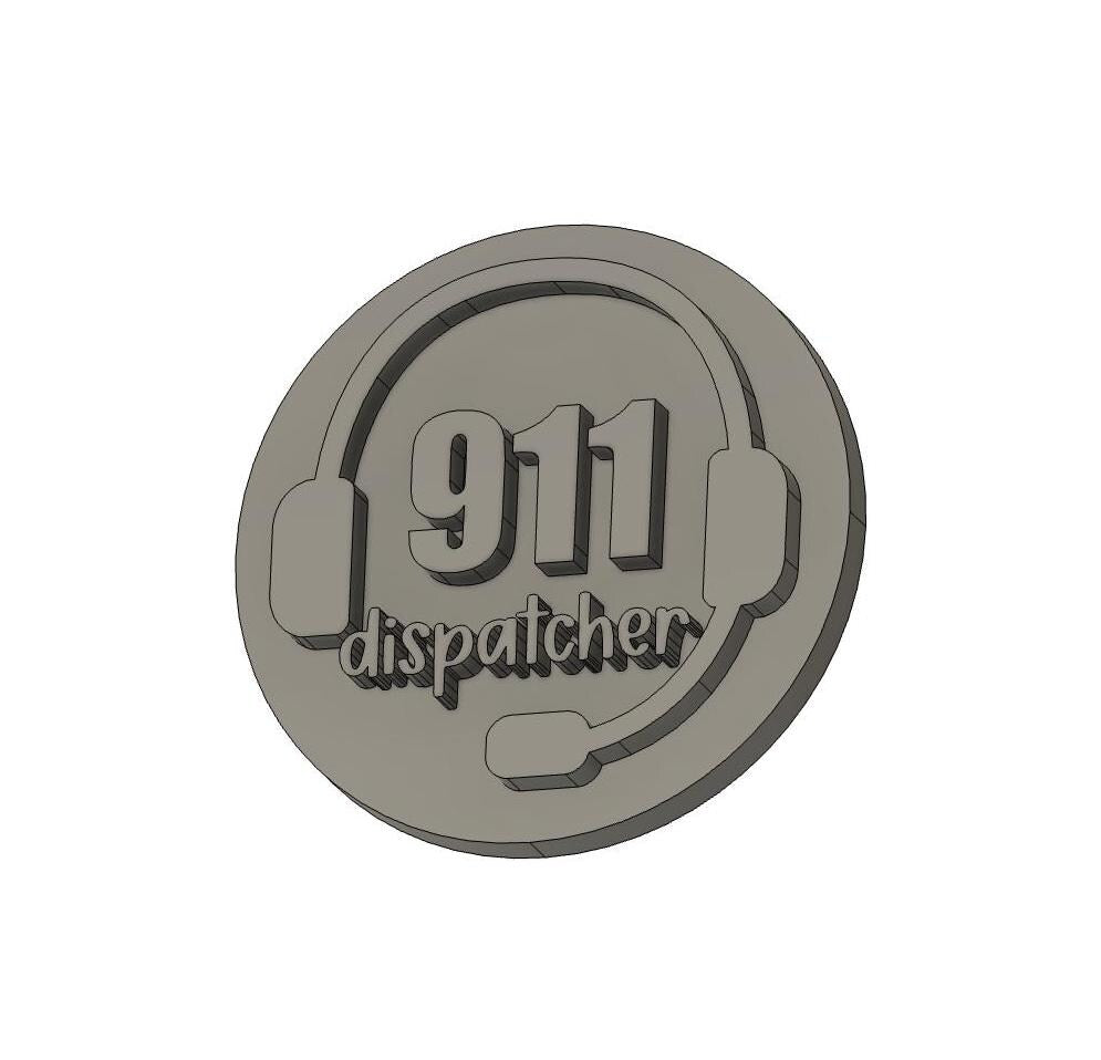 911 Dispatcher 3D Badge Topper STL, 911 Badge Reel STL, Badge reel topper stl, Dispatcher badge reel stl, Cute & Functional! - V1