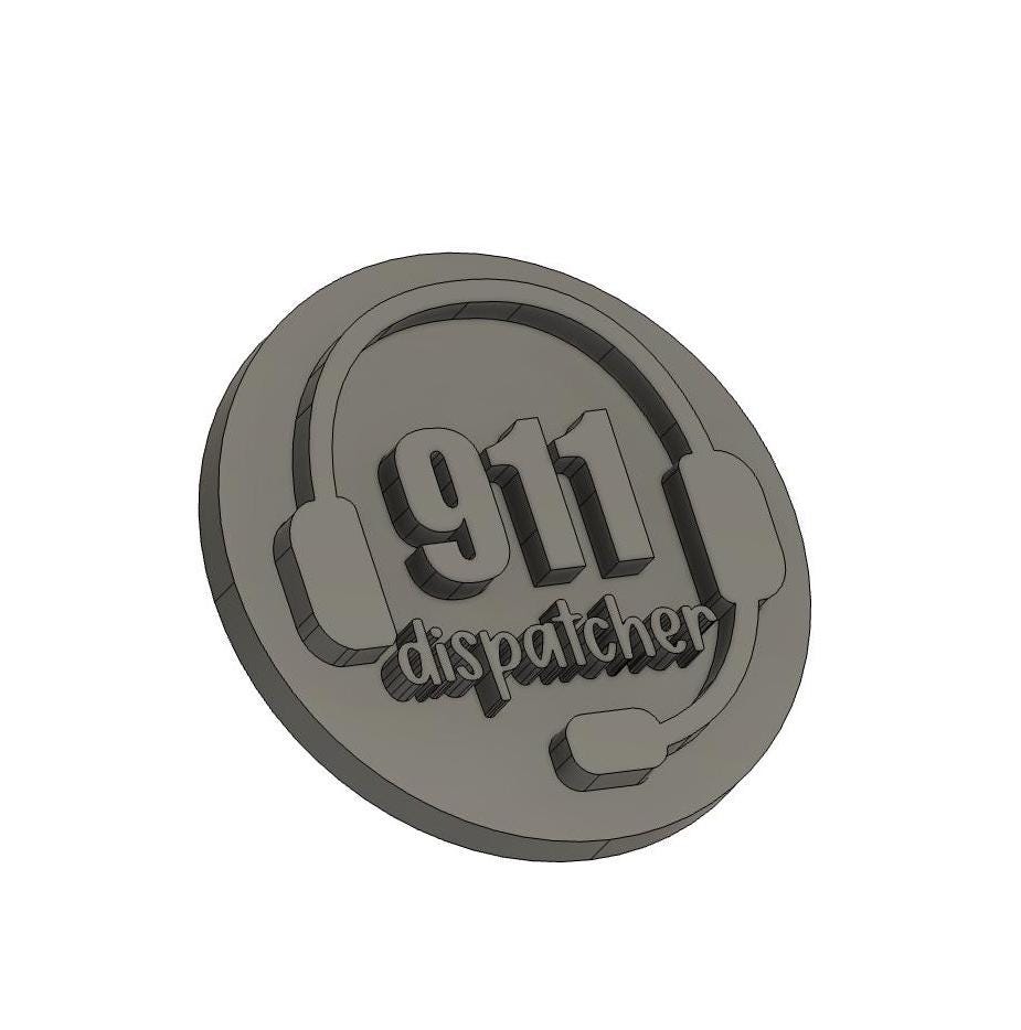 911 Dispatcher 3D Badge Topper STL, 911 Badge Reel STL, Badge reel topper stl, Dispatcher badge reel stl, Cute & Functional! - V2