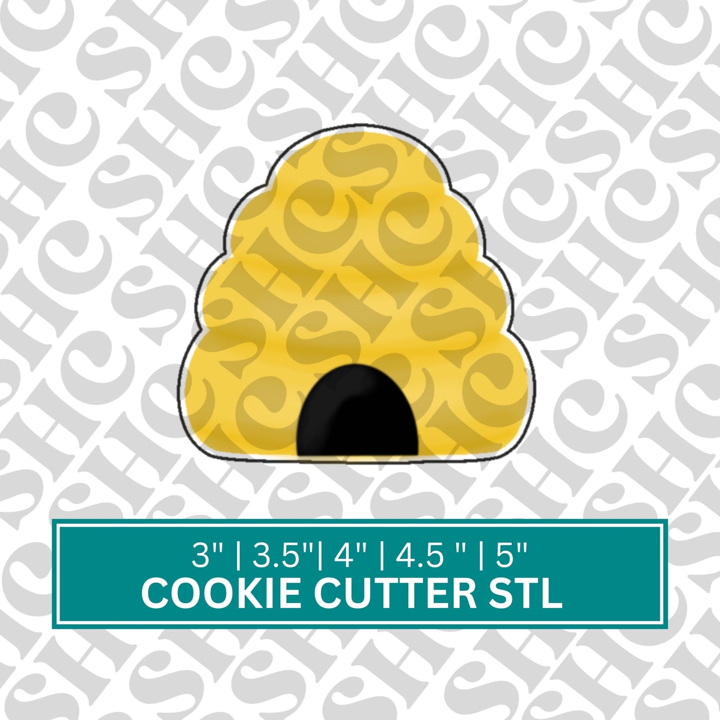 Beehive 1 Cookie Cutter STL FILE, Beehive Cookie Cutter , Bumble Bee STL File, Digital Download