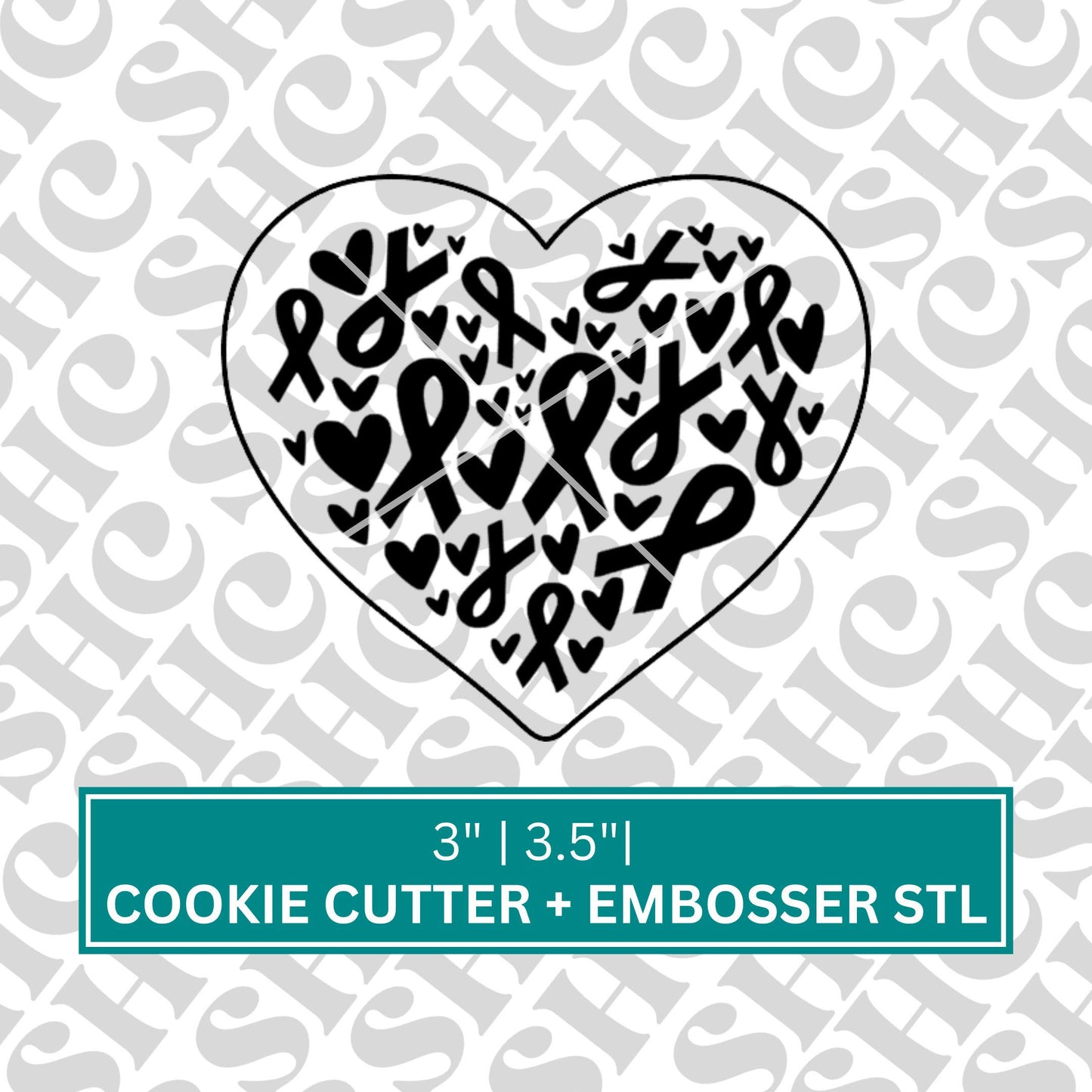 Breast Cancer Awareness Fondant Embosser Stl, Awareness Debosser, Cancer Awareness Debosser Stl, Breast Cancer Awareness Cookie Stl