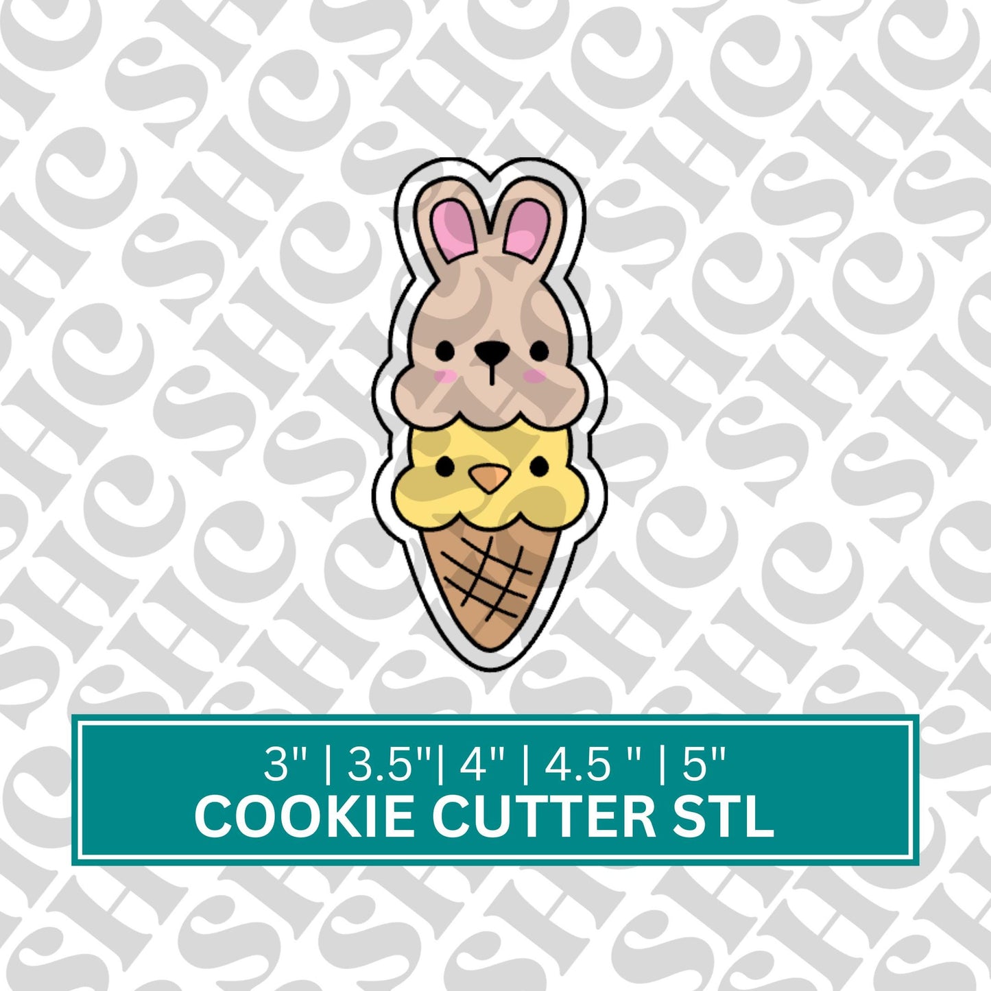 Bunny Icecream Cookie Cutter STL | Easter Treats Stl | Easter Bunny Cookie Cutter | Easter Egg Cookie STL |Bunny Treat Stl