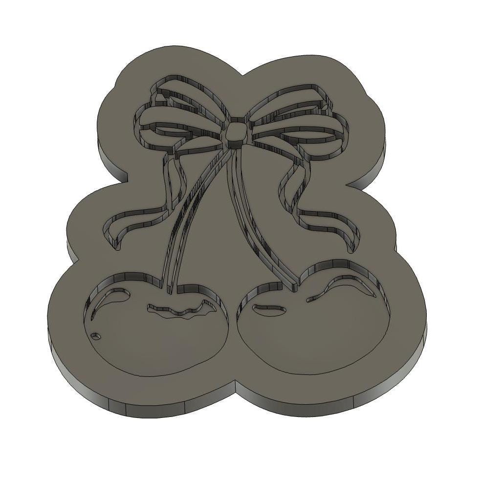 Cherry Embosser & Cookie Cutter | Cherries Embosser | Valentine's Cookies | Valentine Embosser | Valentine Debosser | Vday Cookies