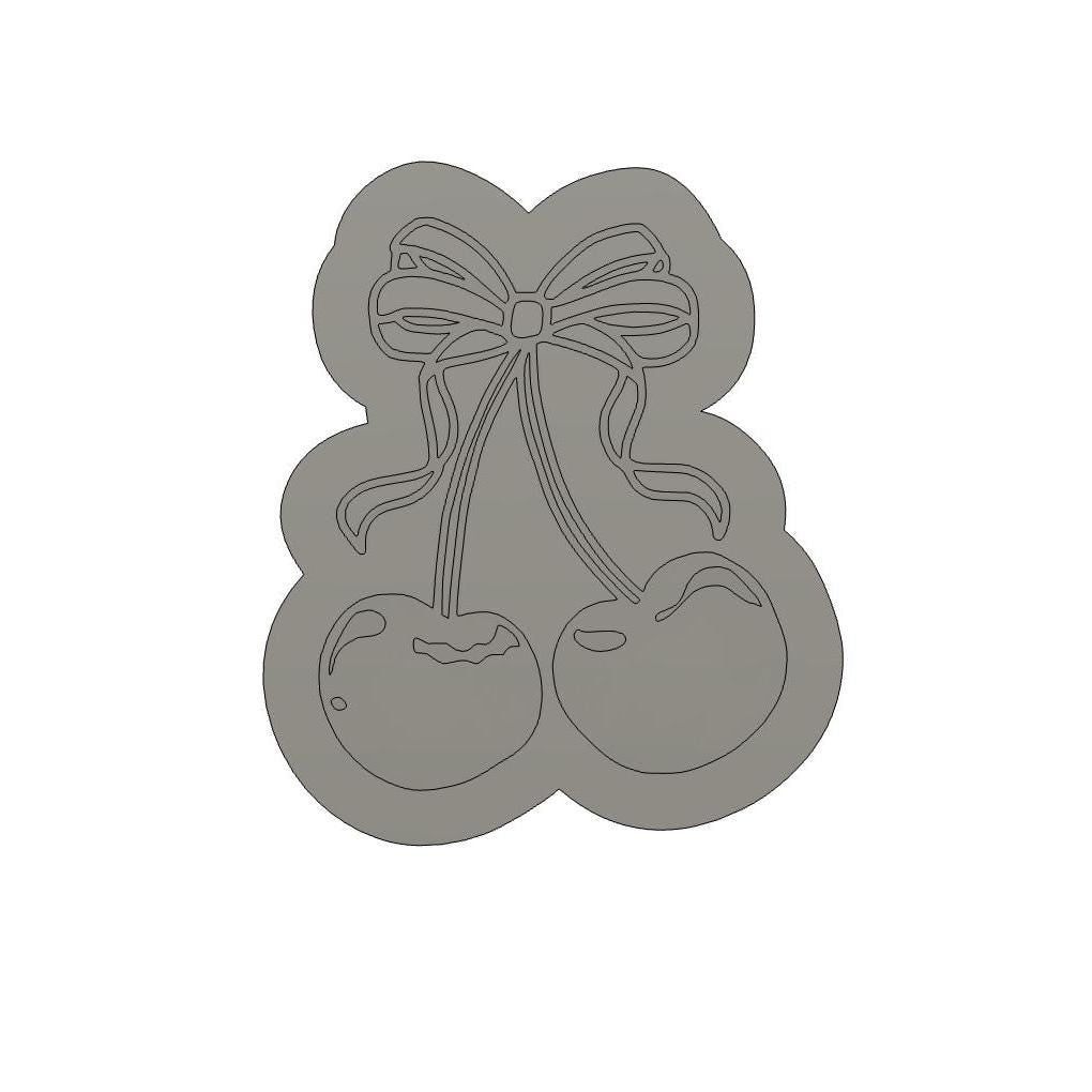 Cherry Embosser & Cookie Cutter | Cherries Embosser | Valentine's Cookies | Valentine Embosser | Valentine Debosser | Vday Cookies