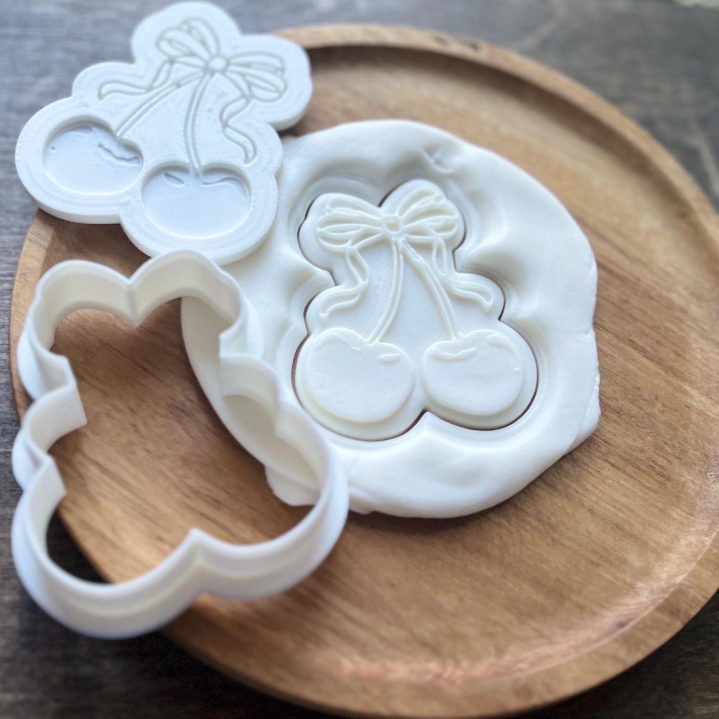 Cherry Embosser & Cookie Cutter | Cherries Embosser | Valentine's Cookies | Valentine Embosser | Valentine Debosser | Vday Cookies