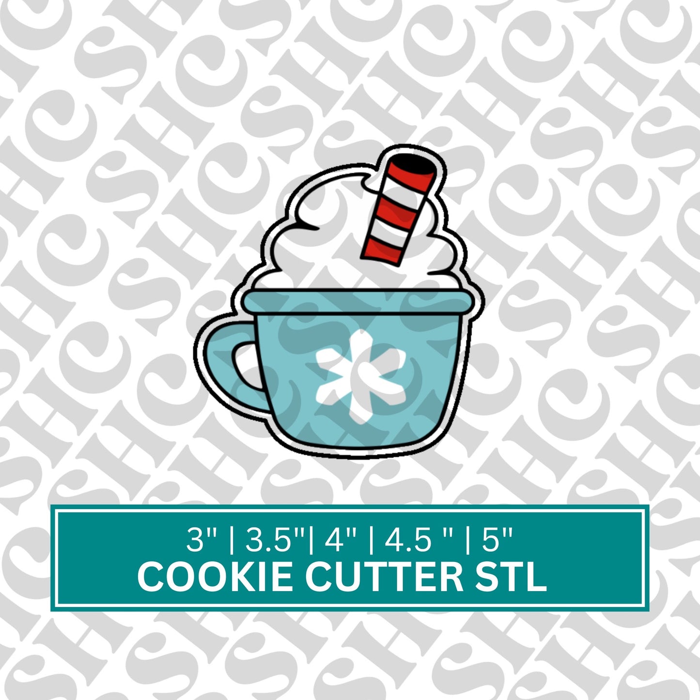 Christmas Mug Cookie Cutter STL, Christmas Mug 3D Cutter,Holiday Stl, Rudolph Cookie Cutter File, Chubby Christmas Stl, Chubby Mug Stl