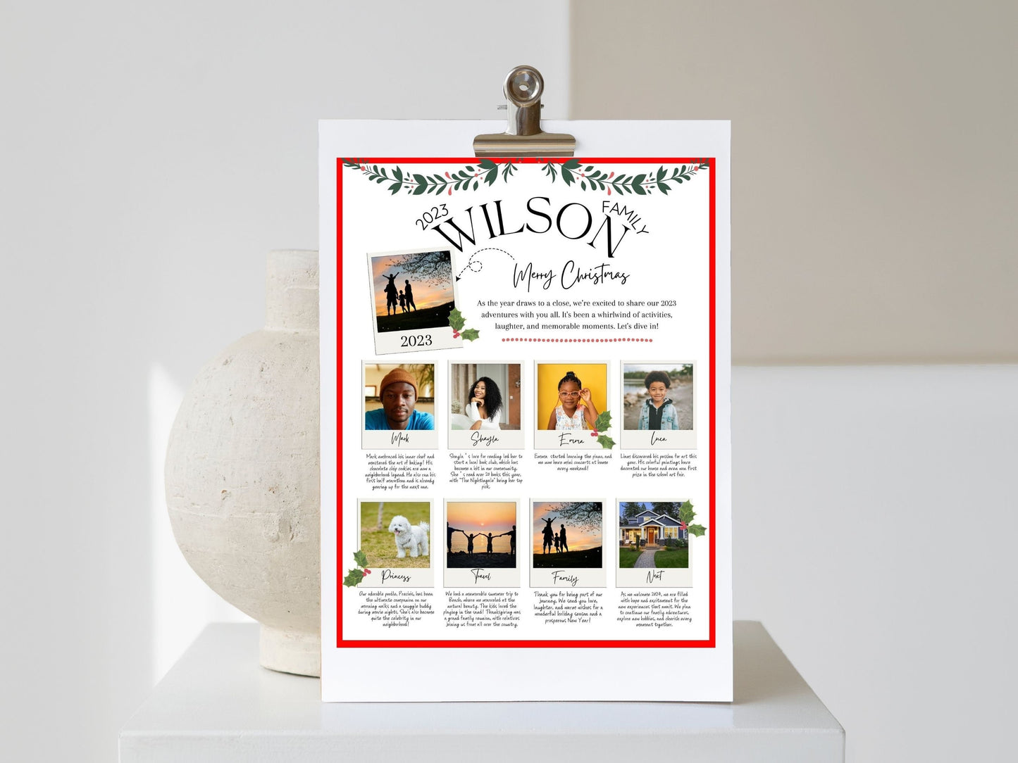 Christmas Newsletter,Year In Review, Family Newsletter, Holiday Newsletter, Holiday Photo Card, Christmas Letter