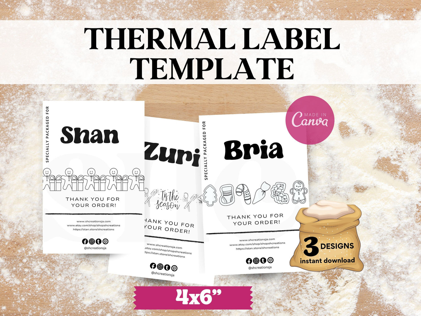 Christmas Thermal Label Template, Thermal Sticker Bundle, holiday Packaging Label, Christmas Packaging Sticker, Holiday Packaging Labels