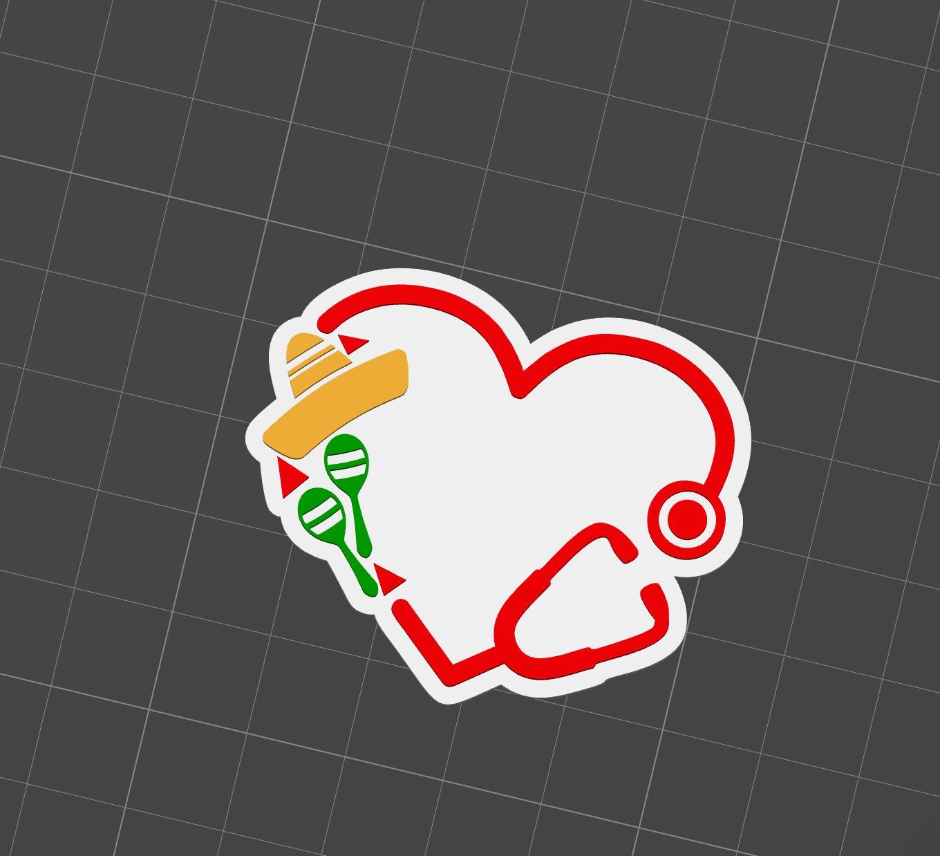 3D Badge Topper STL, Cinco de Mayo Stethoscope Badge Reel Topper STL – 3D Print File for Nurses, Fiesta Medical Badge Accessory