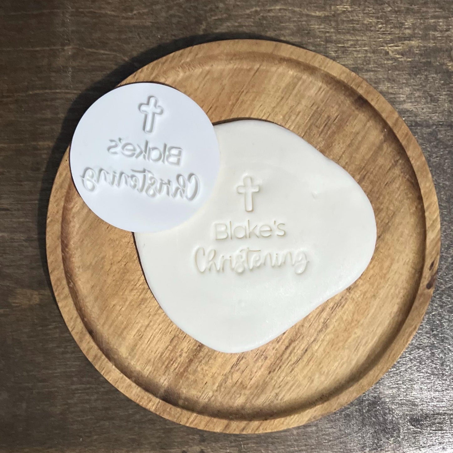 Custom 3D Fondant Stamp for Baby Christening - Personalized Name & Date STL File
