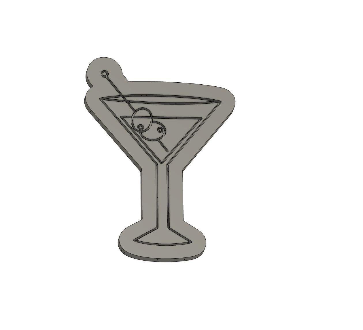 Dirty Martini Glass Cookie Cutter & Embosser STL - 3D Printable Cocktail-Themed Baking Tool, Martini Party Cookie Design | Martini Debosser