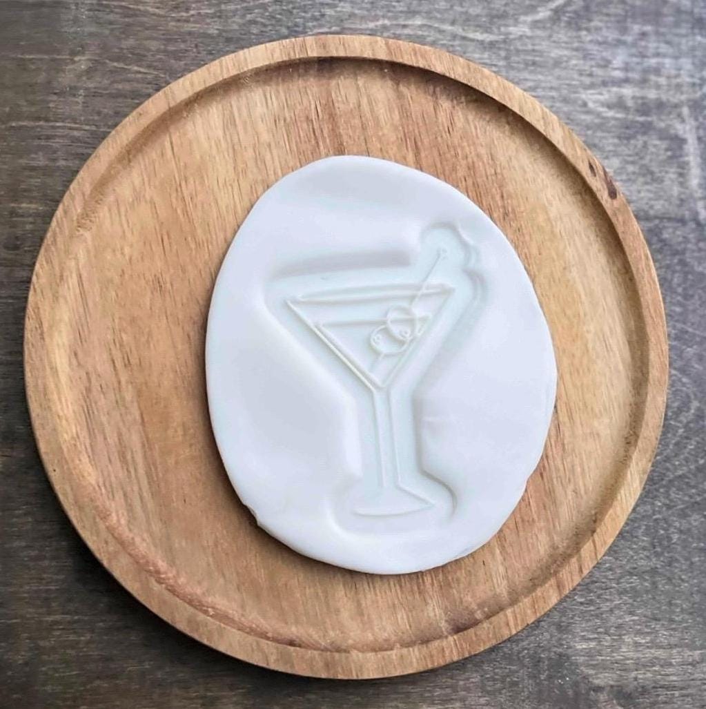 Dirty Martini Glass Cookie Cutter & Embosser STL - 3D Printable Cocktail-Themed Baking Tool, Martini Party Cookie Design | Martini Debosser