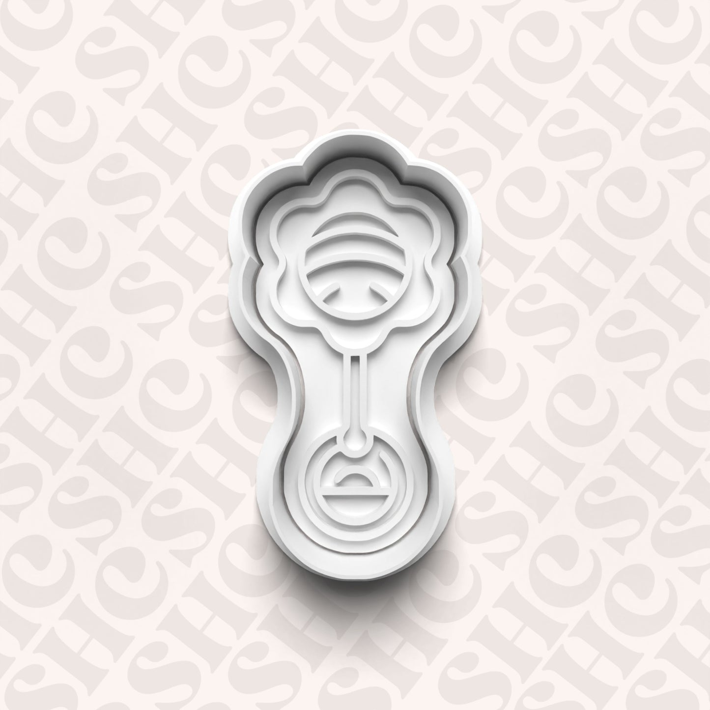 DONE TO ORDER: Baby Rattle Cookie Cutter + Fondant Stamp Set - SHCreations