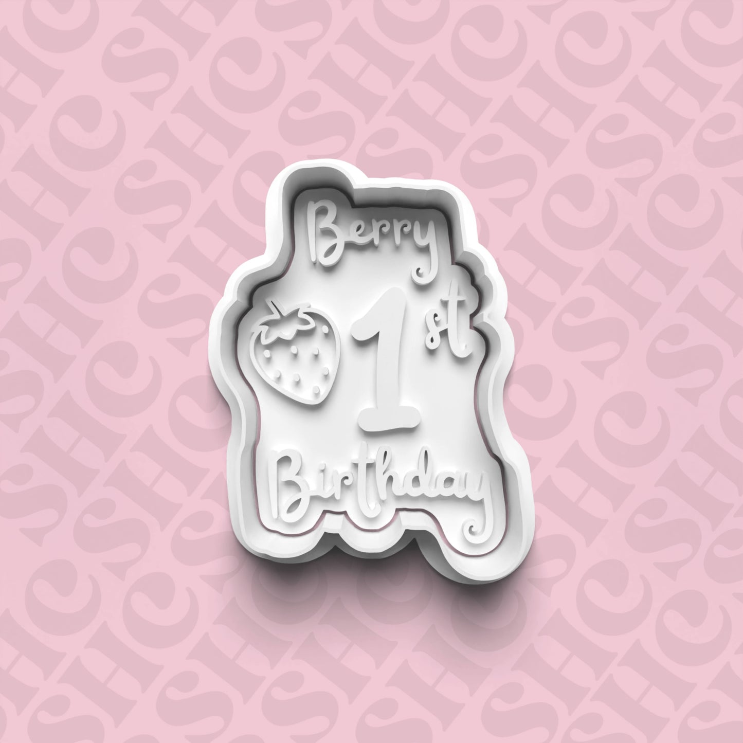 DONE TO ORDER: 'Berry 1st Birthday' Cookie Cutter + Fondant Stamp Set - SHCreations