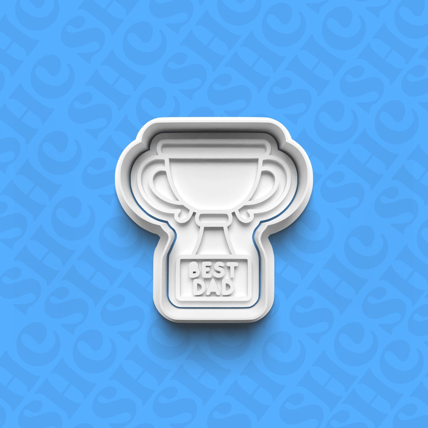 DONE TO ORDER: "Best Dad" Trophy Cookie Cutter + Fondant Stamp Set - SHCreations
