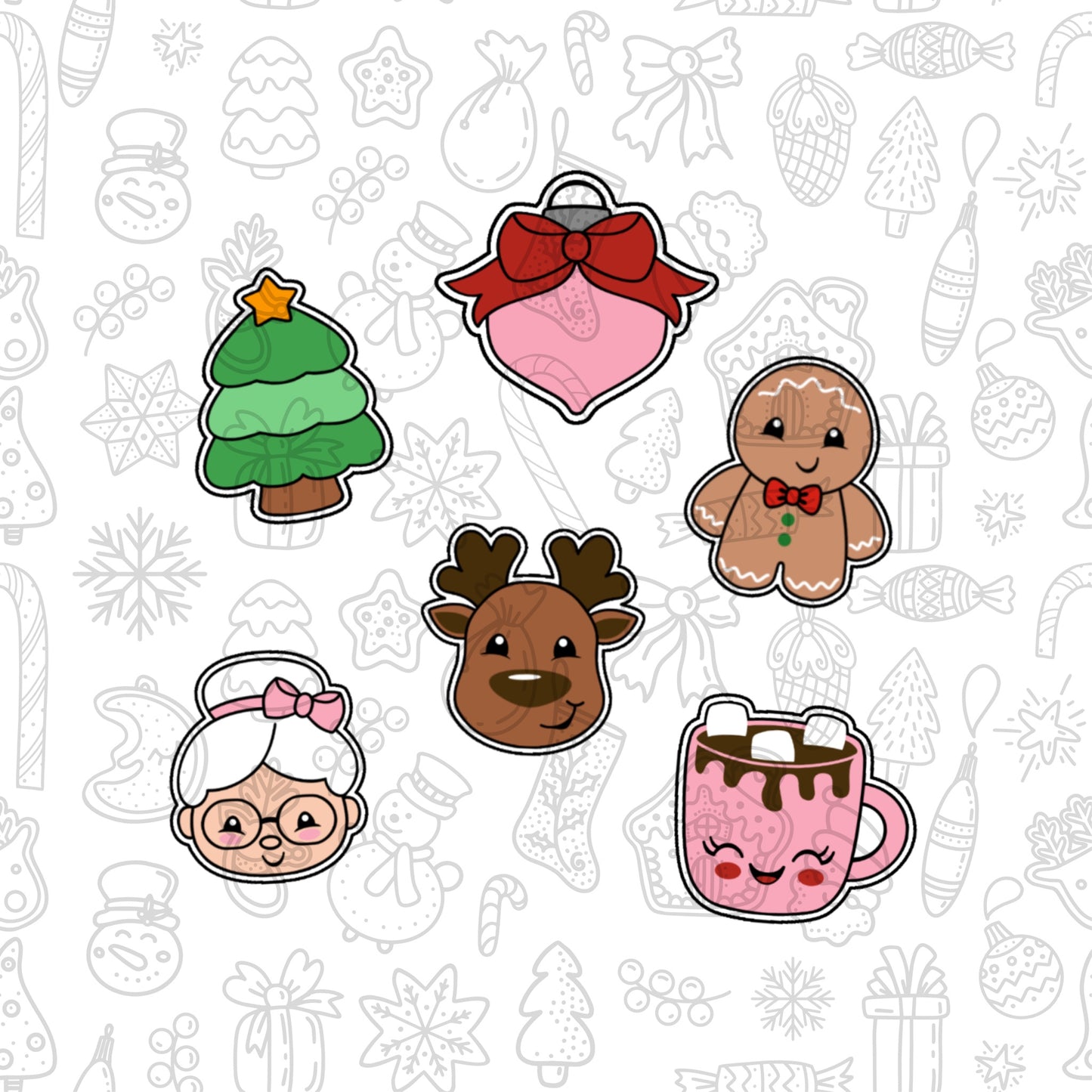 DONE TO ORDER: Christmas Mini Cookie Cutter Set 3 - SHCreations