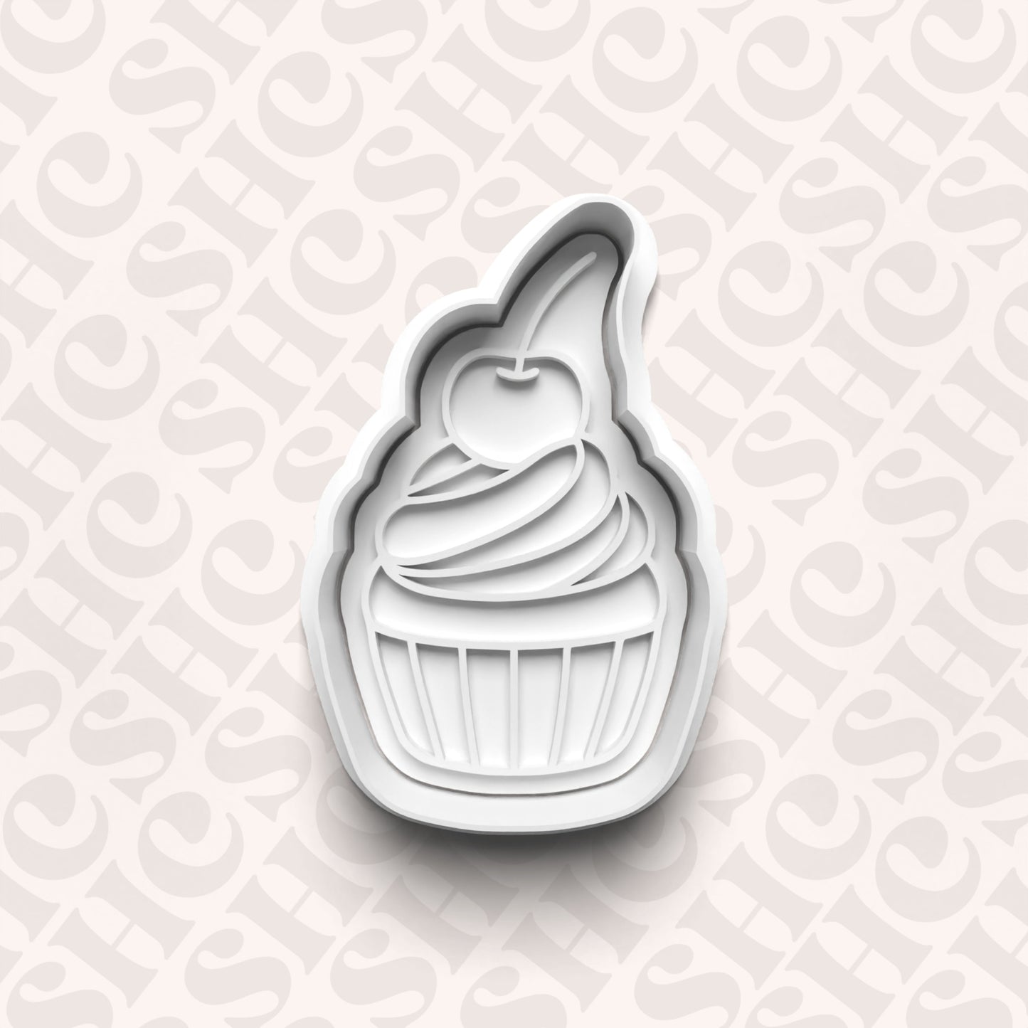 DONE TO ORDER: Cupcake Cookie Cutter + Fondant Stamp Set - SHCreations