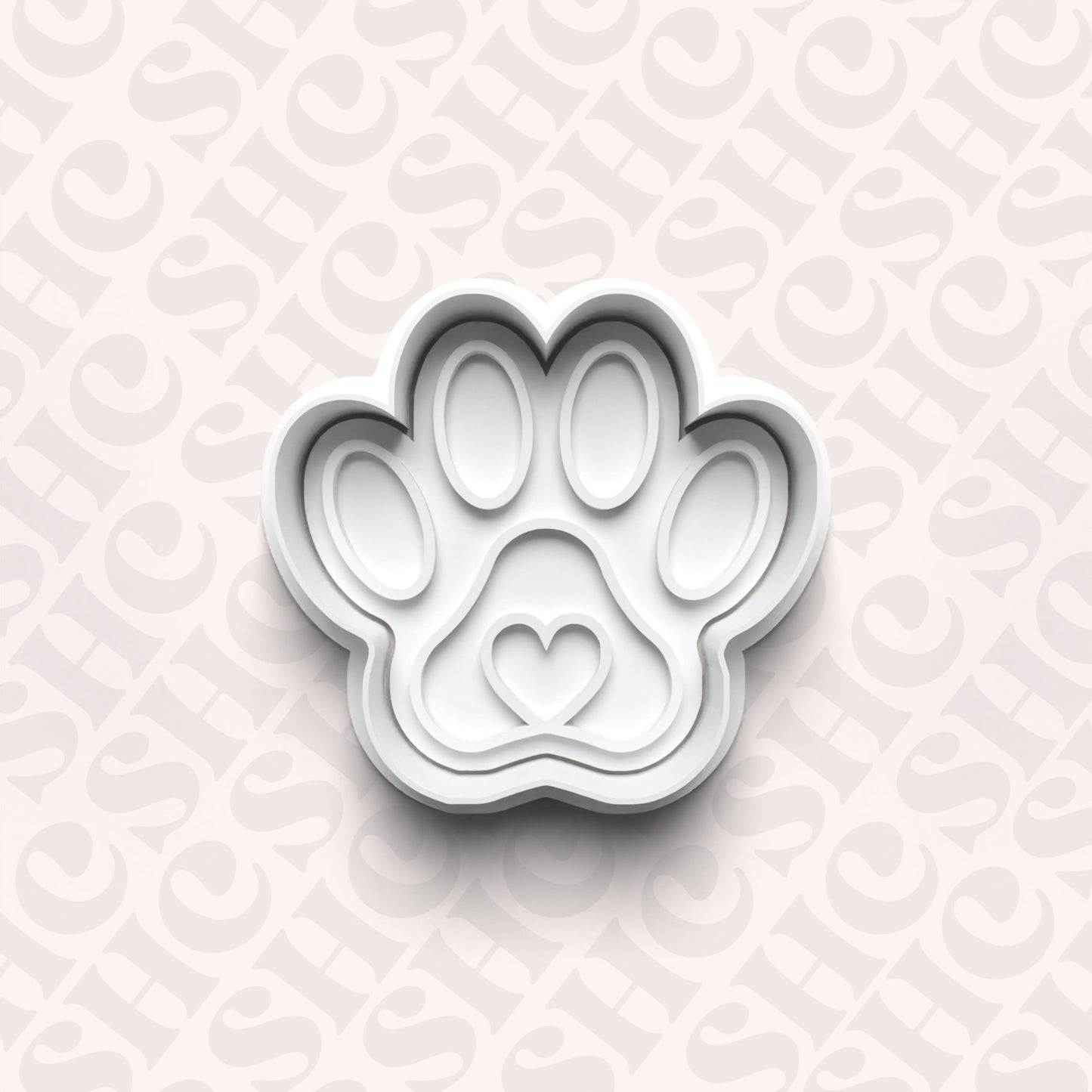DONE TO ORDER: Dog Paw Cookie Cutter + Fondant Stamp Set - SHCreations