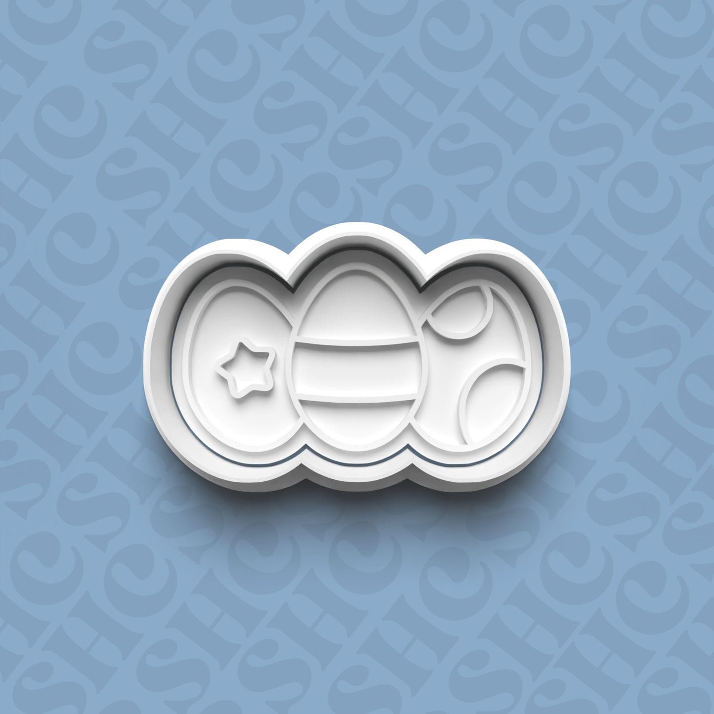 DONE TO ORDER: Easter Eggs Cookie Cutter + Fondant Stamp Set 2 - SHCreations