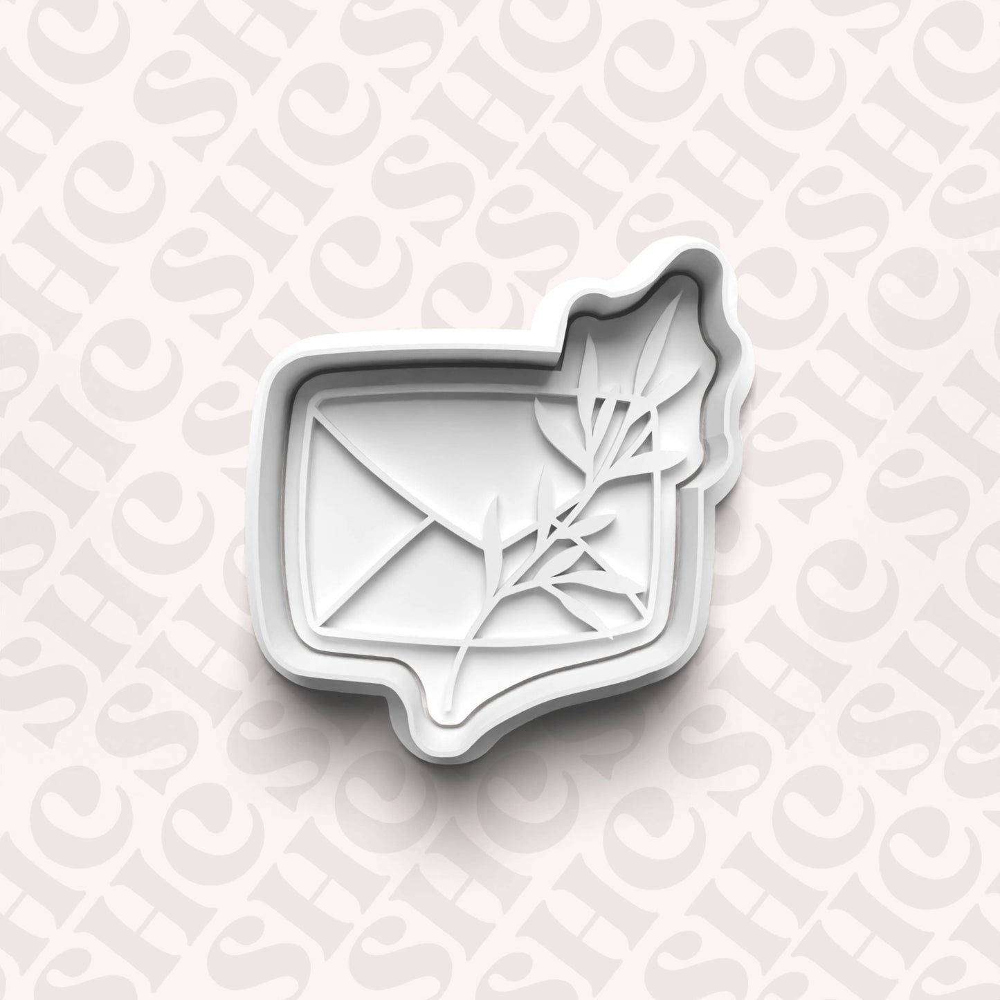 DONE TO ORDER: Floral Envelope Cookie Cutter + Fondant Stamp Set 1 - SHCreations