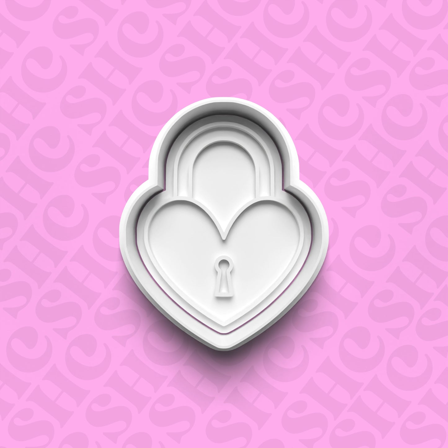 DONE TO ORDER: Heart Lock Cookie Cutter + Fondant Stamp Set - SHCreations