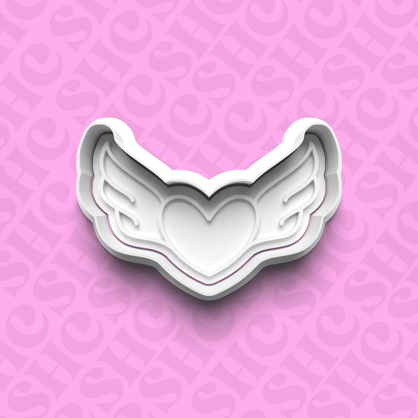 DONE TO ORDER: Heart w/Wings Cookie Cutter + Fondant Stamp Set - SHCreations