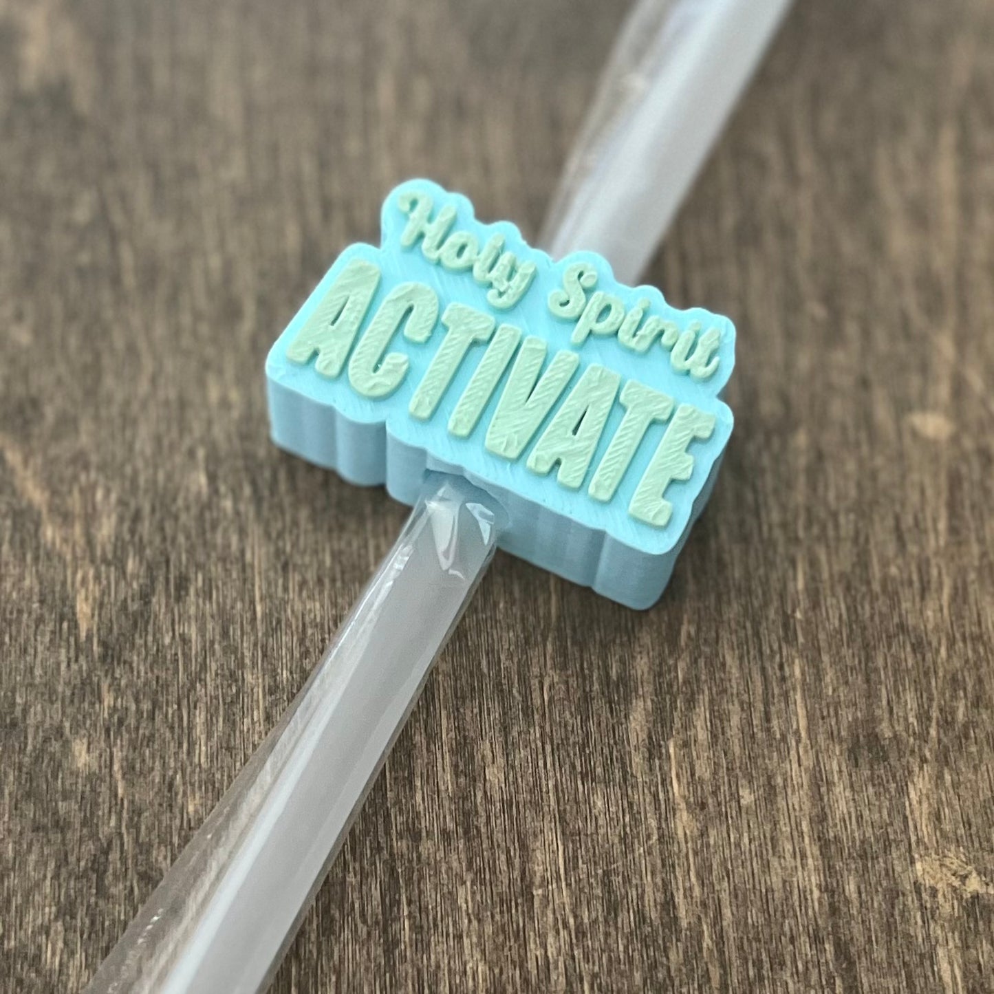 DONE TO ORDER: 'Holy Spirit Activate' Straw Topper, 40 oz Tumbler Straw Topper - SHCreations
