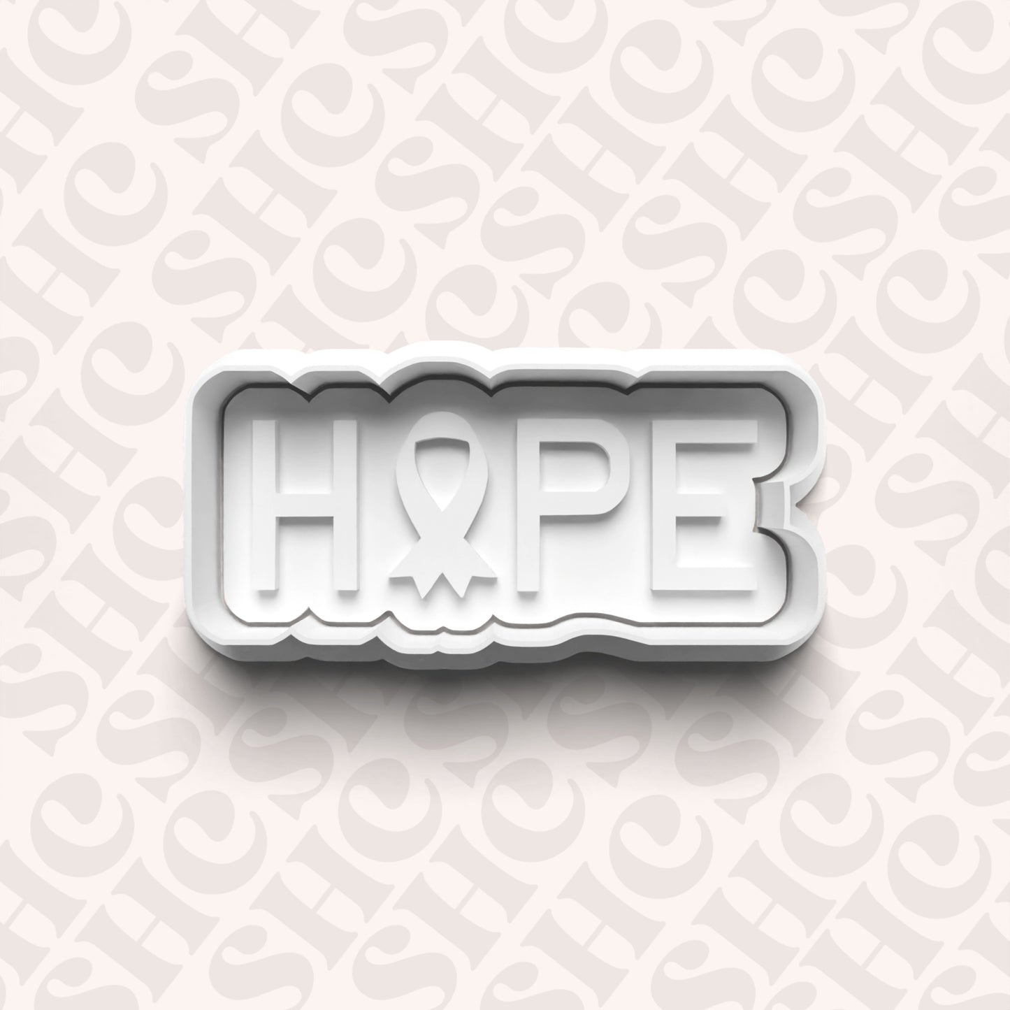 DONE TO ORDER: 'Hope' Cookie Cutter + Fondant Stamp Set | Breast Cancer Awareness Cookie Cutters | Awareness Ribbon Cookie Cutter - SHCreations